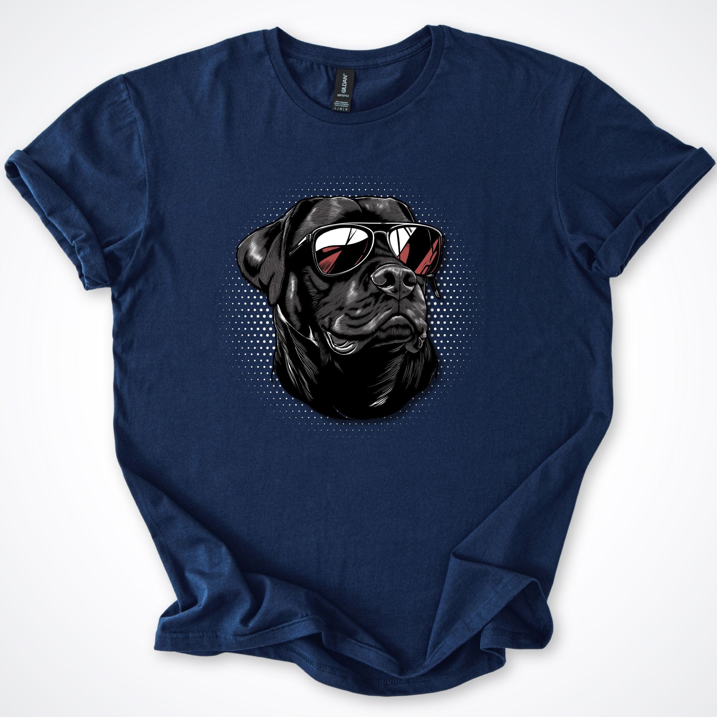 T-Shirt Navy / S Rottweiler Cool Dog with Sunglasses T-Shirt ReallyintoDogs