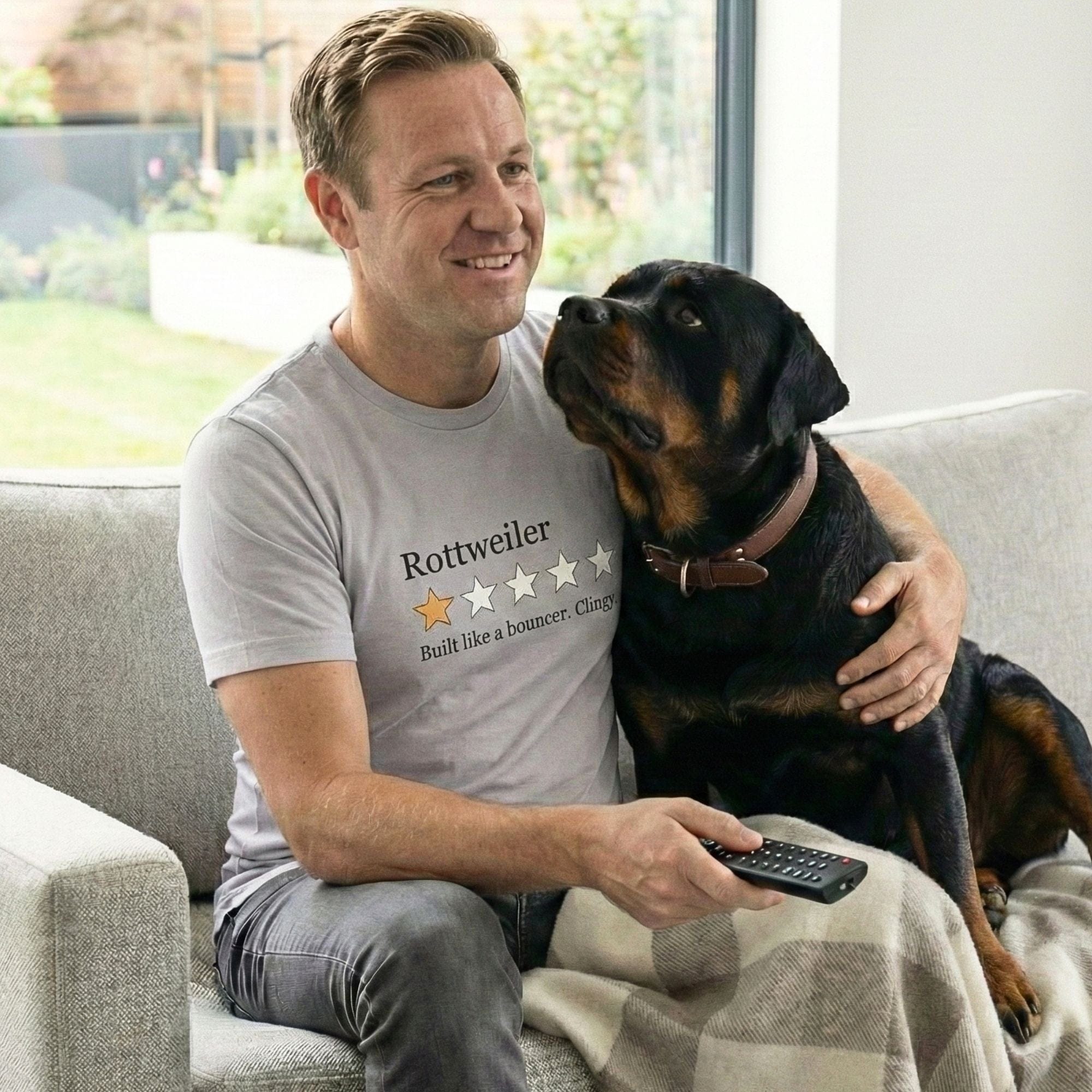 T-Shirt Rottweiler One Star Review T-Shirt ReallyintoDogs