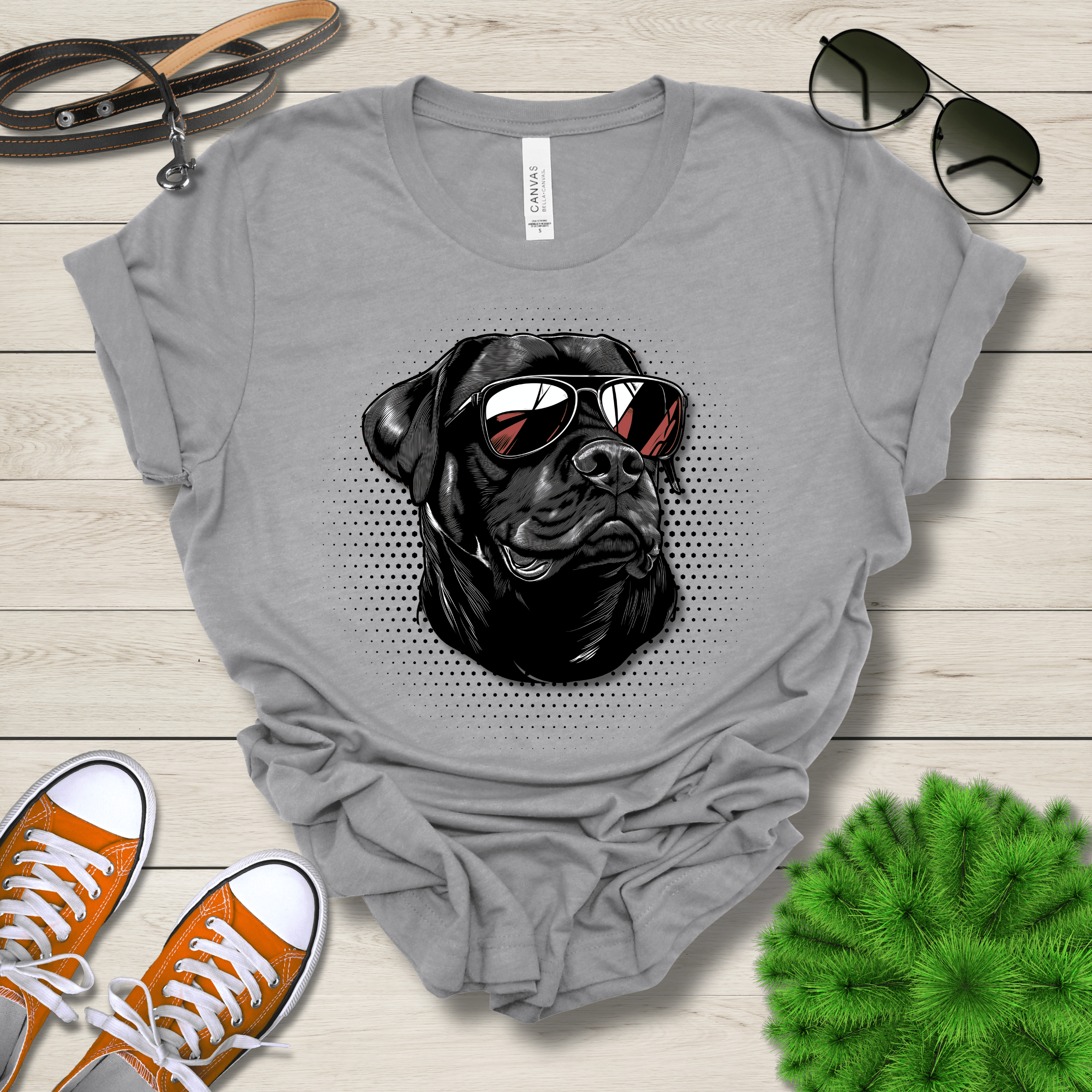 T-Shirt Athletic Heather / S Rottweiler Top Dog Cool Dog with Sunglasses Premium Unisex Tee --reallyintothat