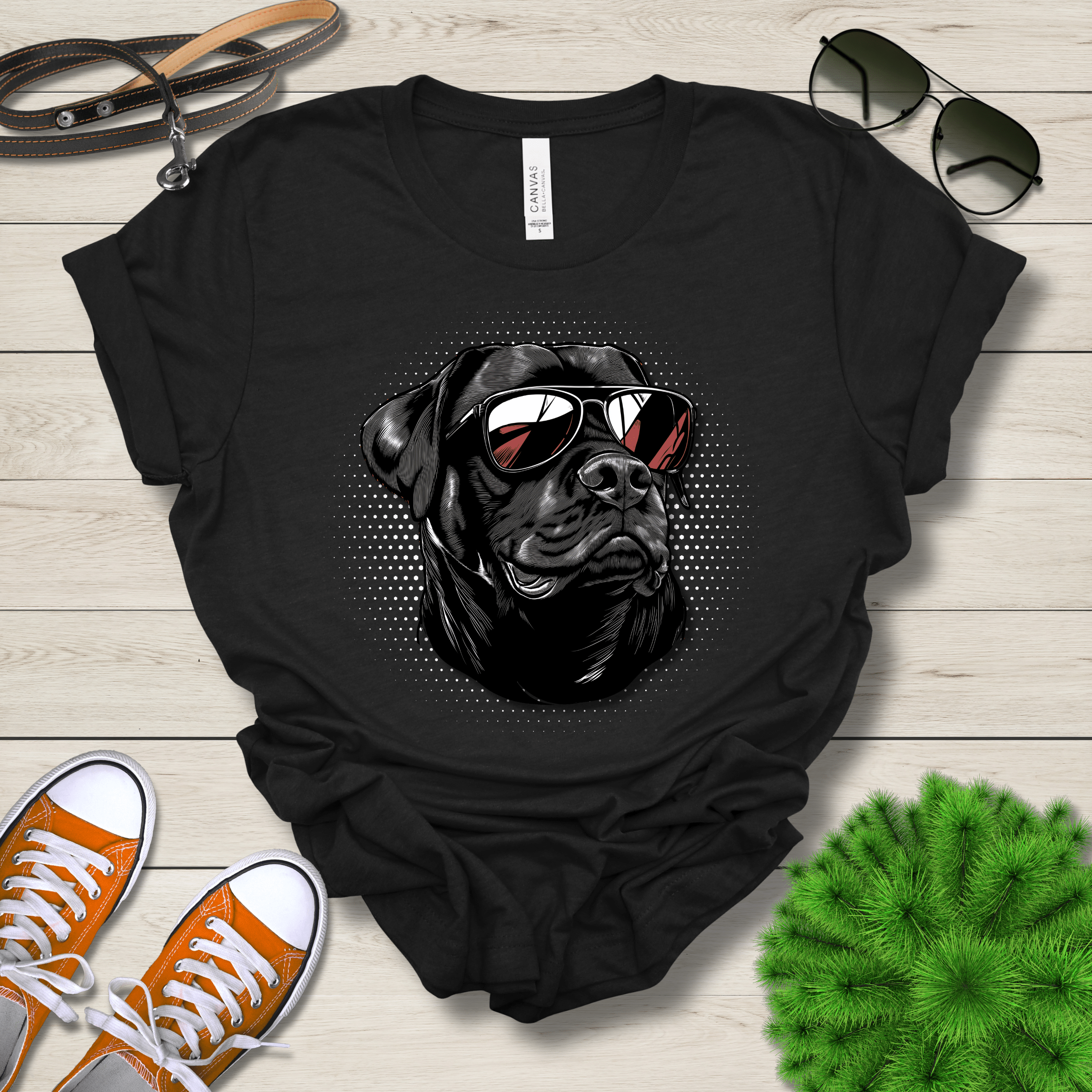 T-Shirt Black Heather / S Rottweiler Top Dog Cool Dog with Sunglasses Premium Unisex Tee --reallyintothat