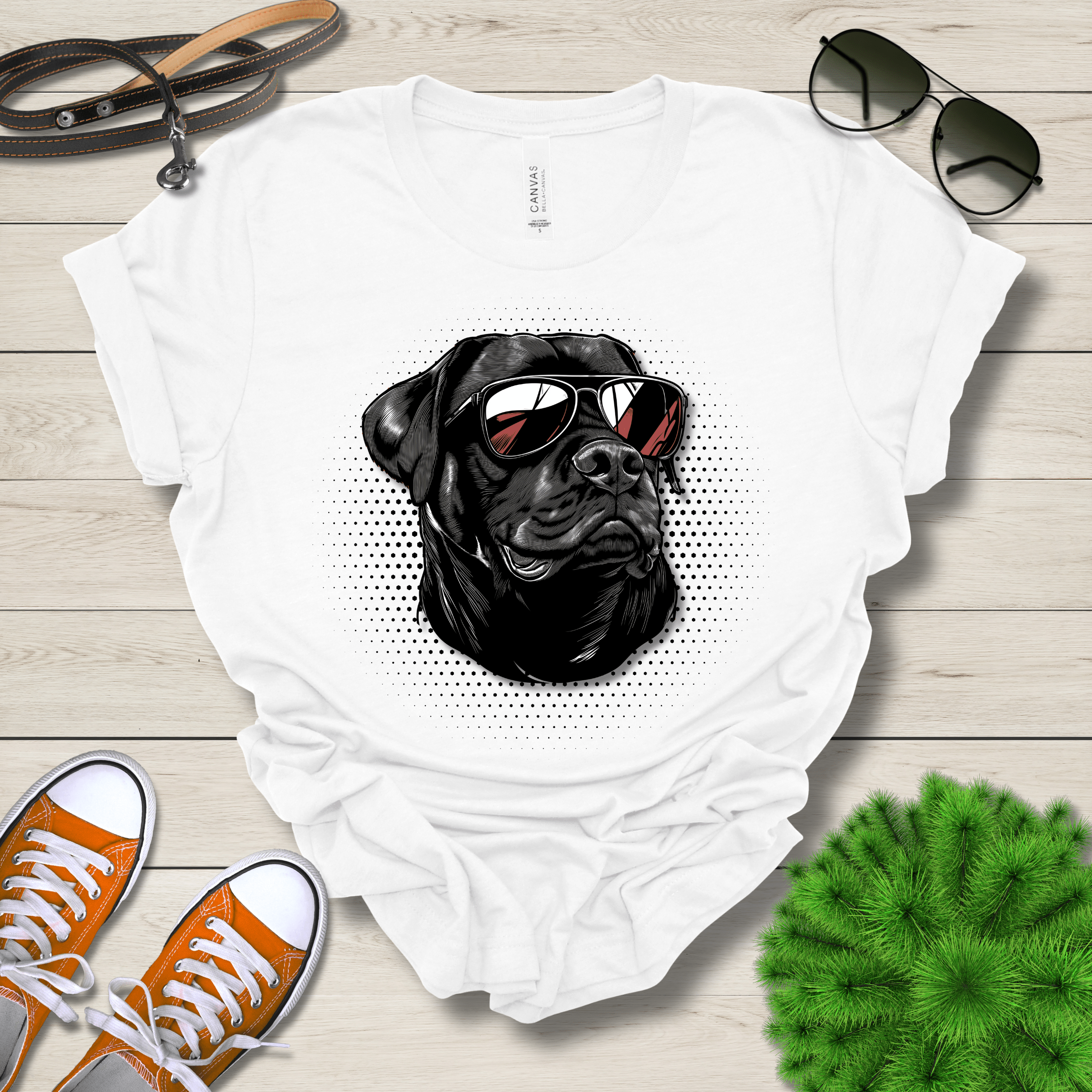 T-Shirt White / S Rottweiler Top Dog Cool Dog with Sunglasses Premium Unisex Tee --reallyintothat