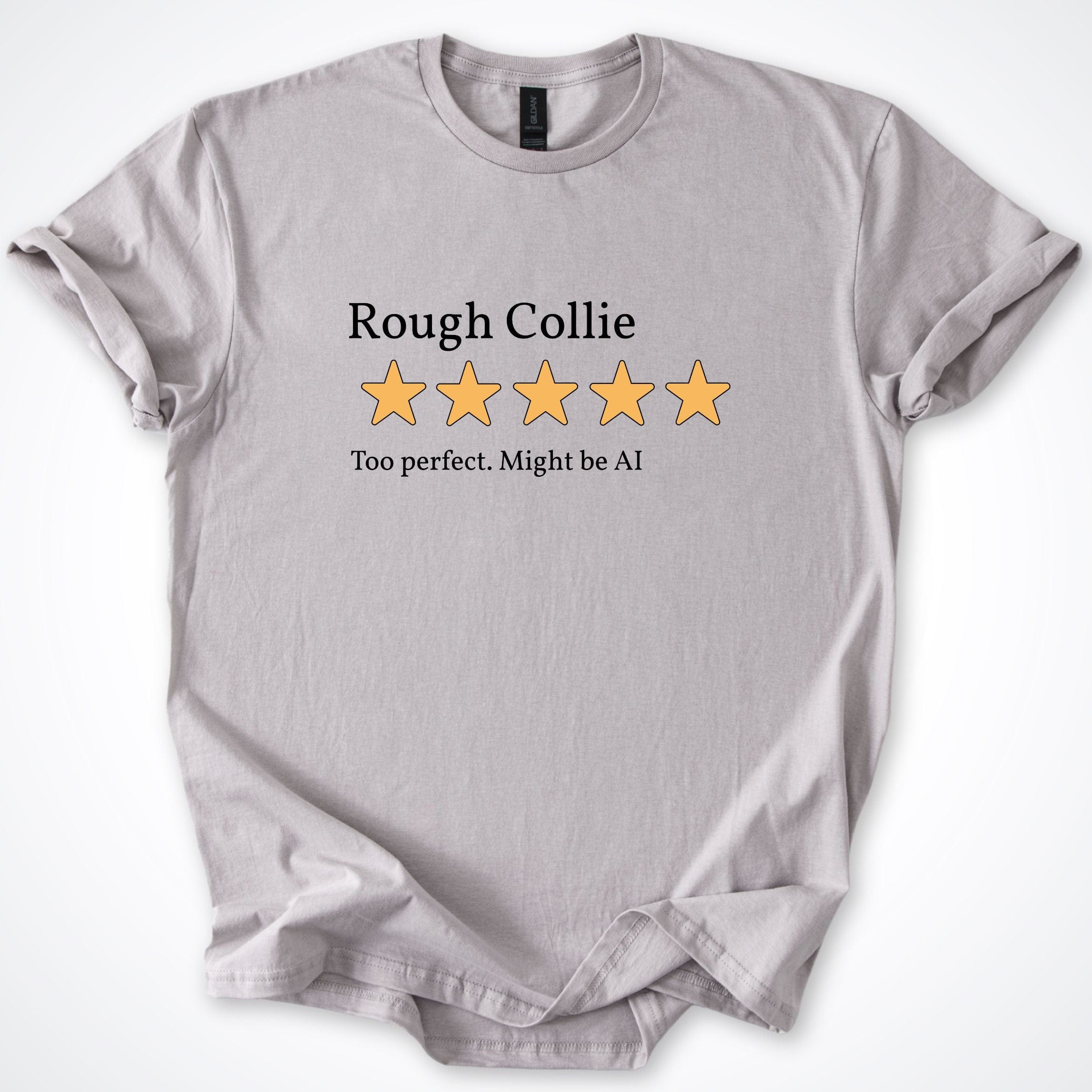T-Shirt Ice Grey / S Rough Collie 2.0 Five Star Review T-Shirt ReallyintoDogs