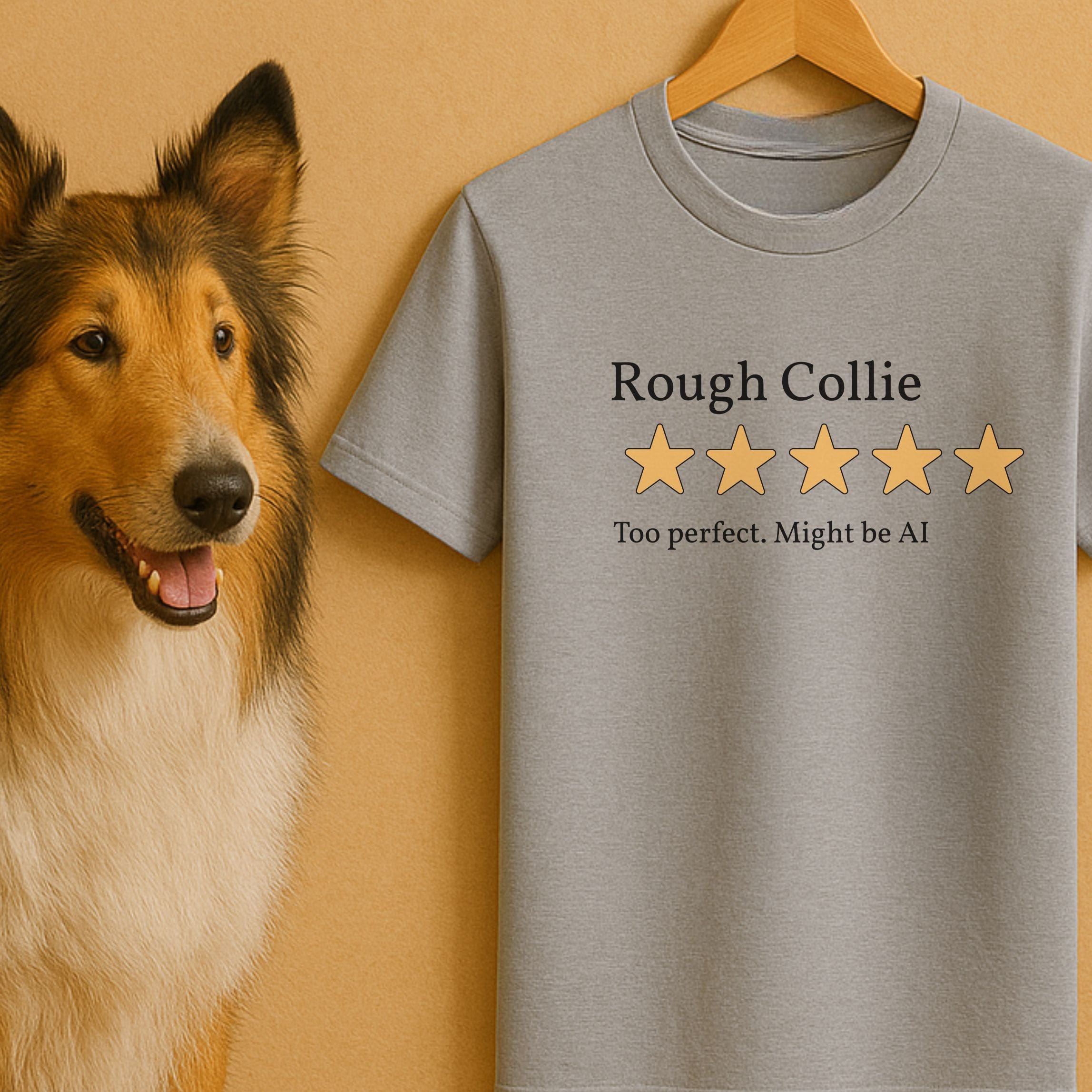 T-Shirt Rough Collie 2.0 Five Star Review T-Shirt ReallyintoDogs
