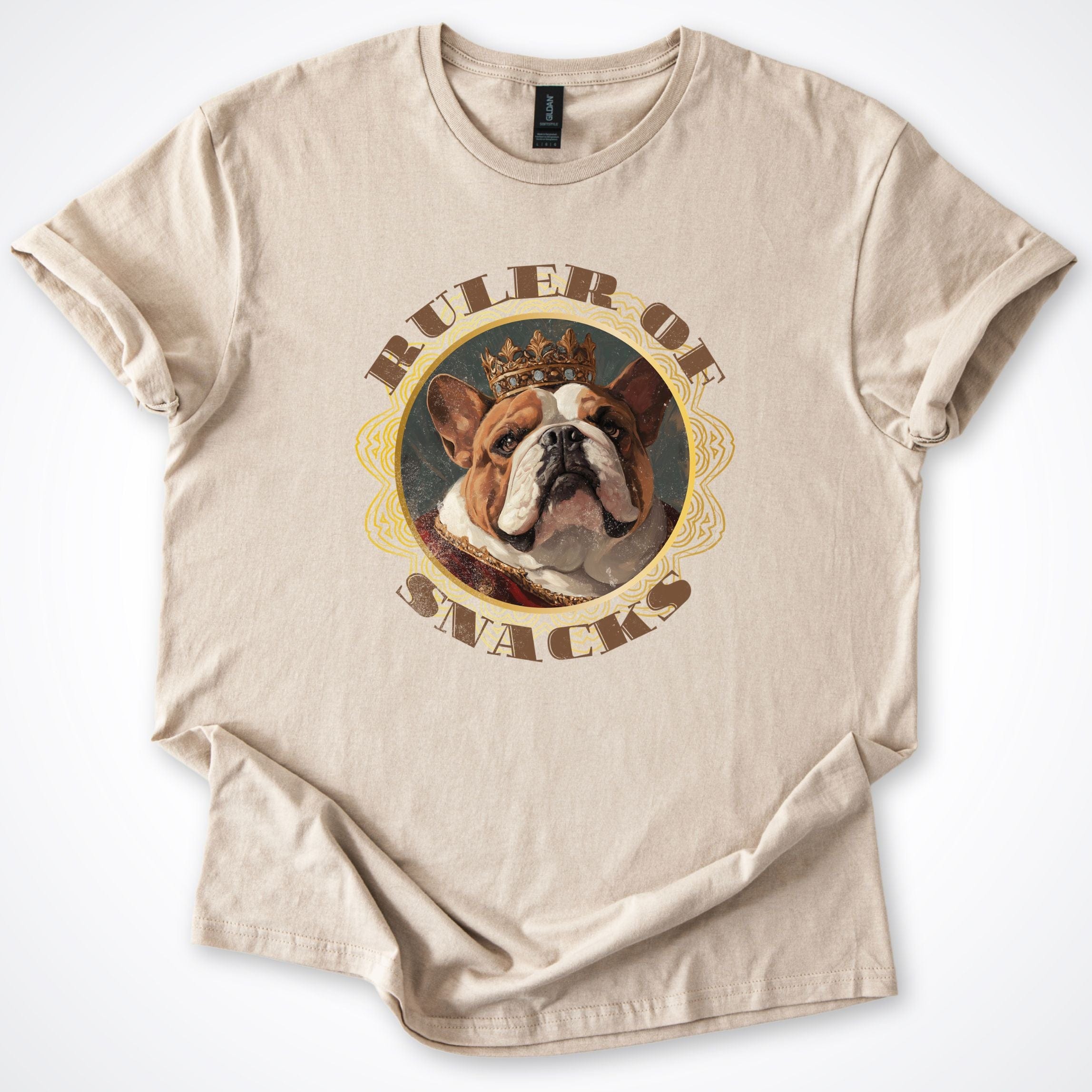 T-Shirt Sand / S Ruler of Snacks Bulldog T-Shirt ReallyintoDogs
