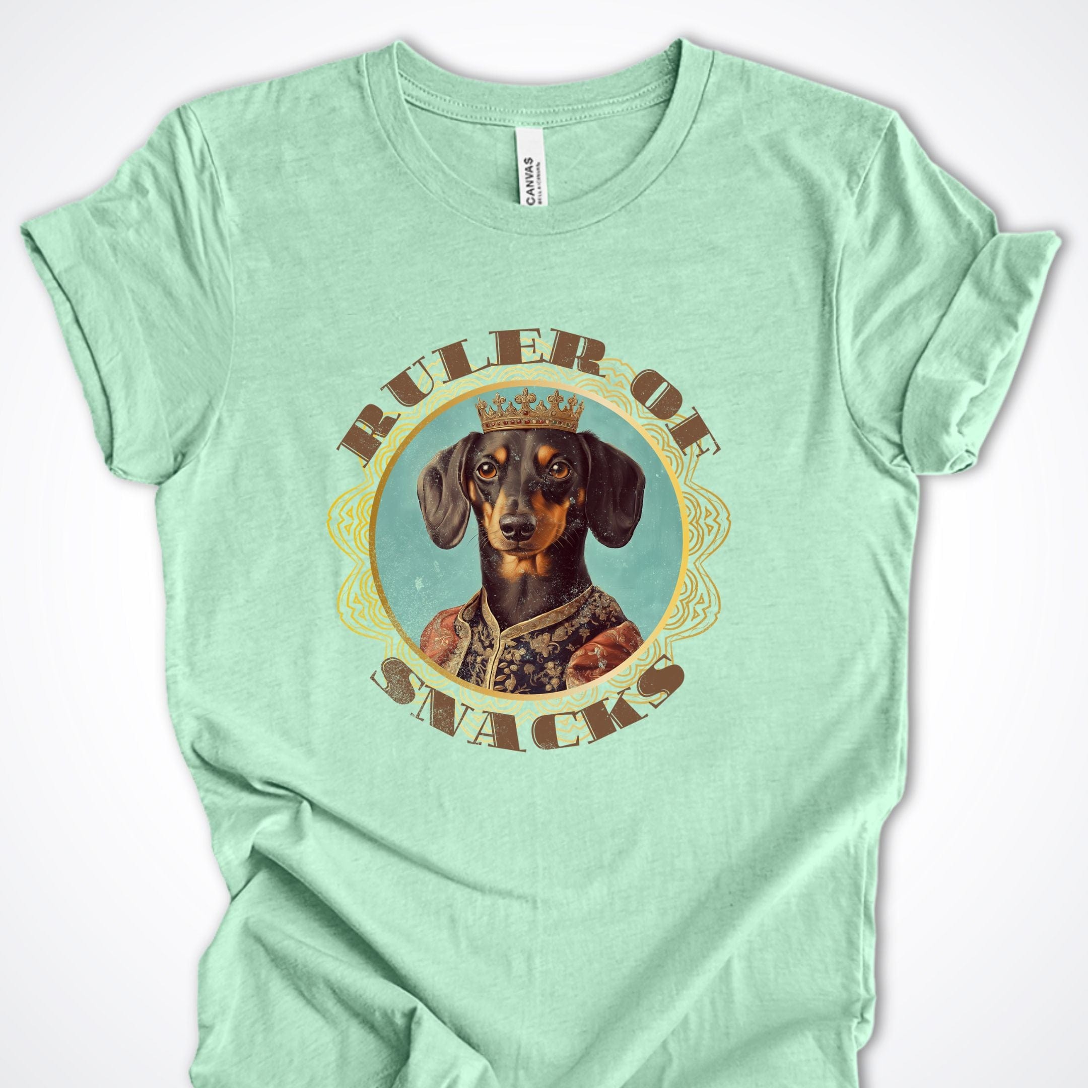 T-Shirt Heather Mint / S Ruler of Snacks Dachshund Premium Unisex T-Shirt ReallyintoDogs