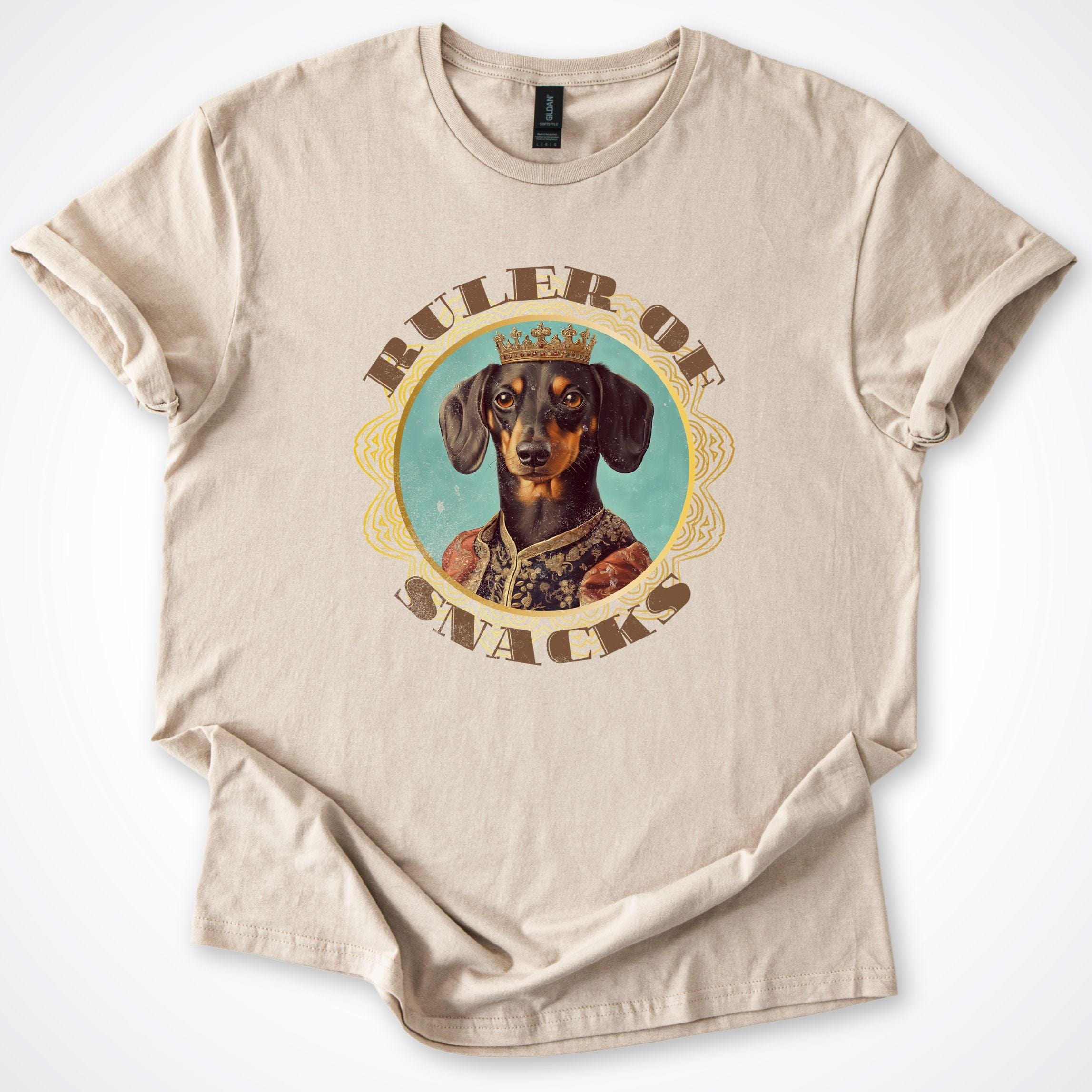 T-Shirt Sand / S Ruler of Snacks Dachshund T-Shirt ReallyintoDogs