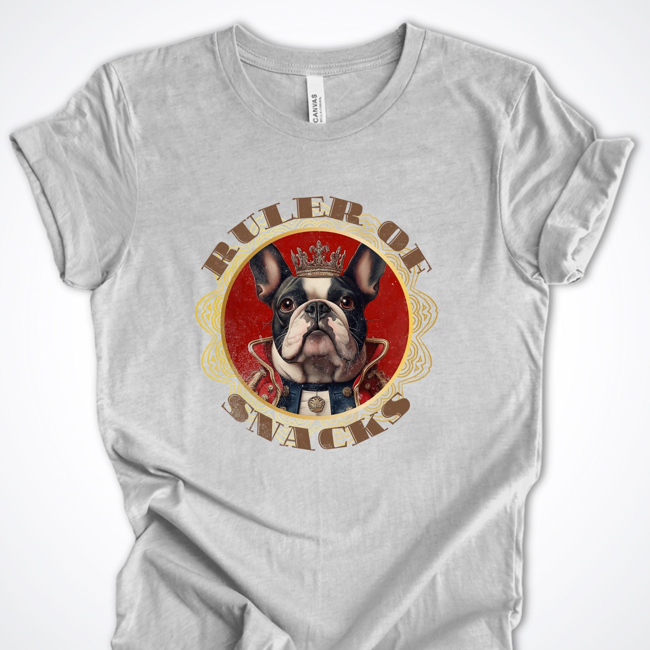 T-Shirt Athletic Heather / S Ruler of Snacks French Bulldog Premium Unisex T-Shirt ReallyintoDogs