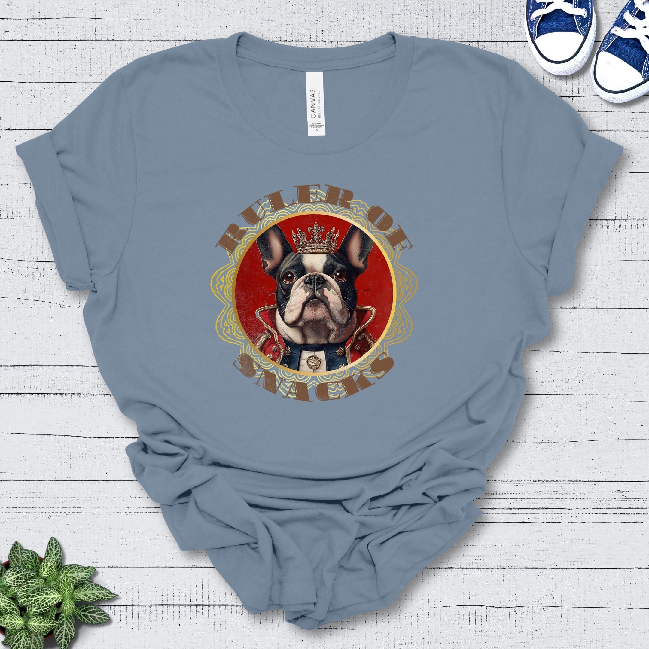 T-Shirt Steel Blue / S Ruler of Snacks French Bulldog Premium Unisex T-Shirt --reallyintothat