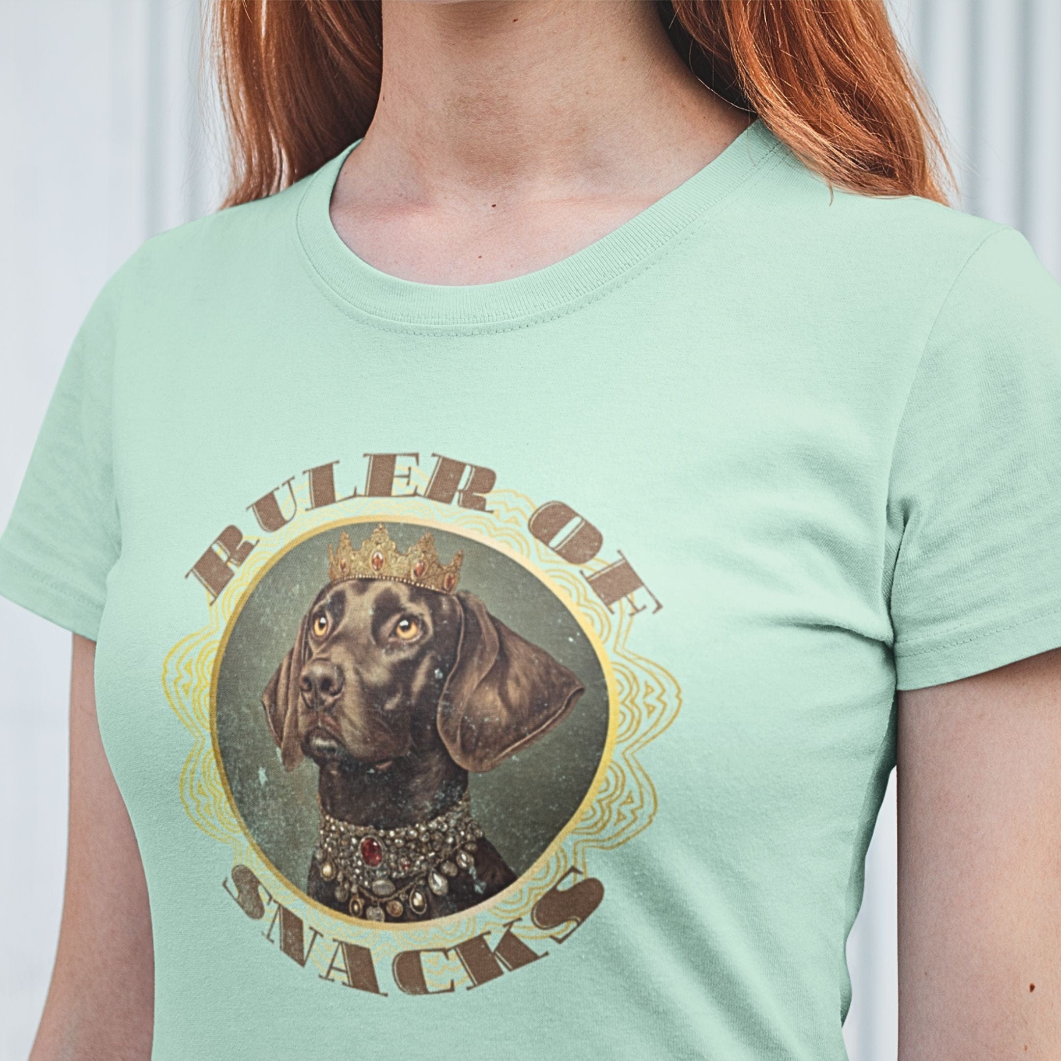 T-Shirt Ruler of Snacks German Shorthair Pointer Premium Unisex T-Shirt ReallyintoDogs