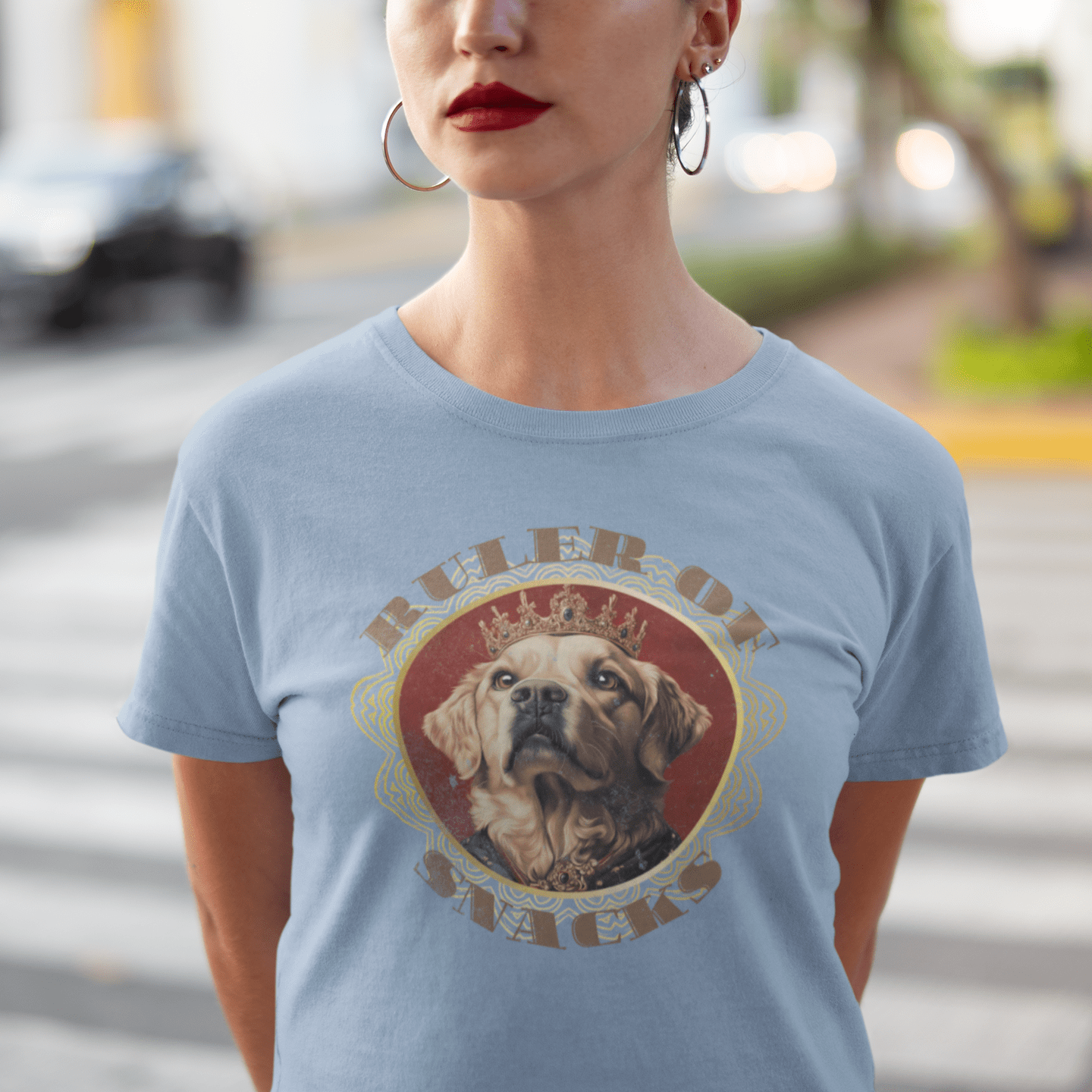 T-Shirt Ruler of Snacks Golden Retreiver Premium Unisex T-Shirt --reallyintothat