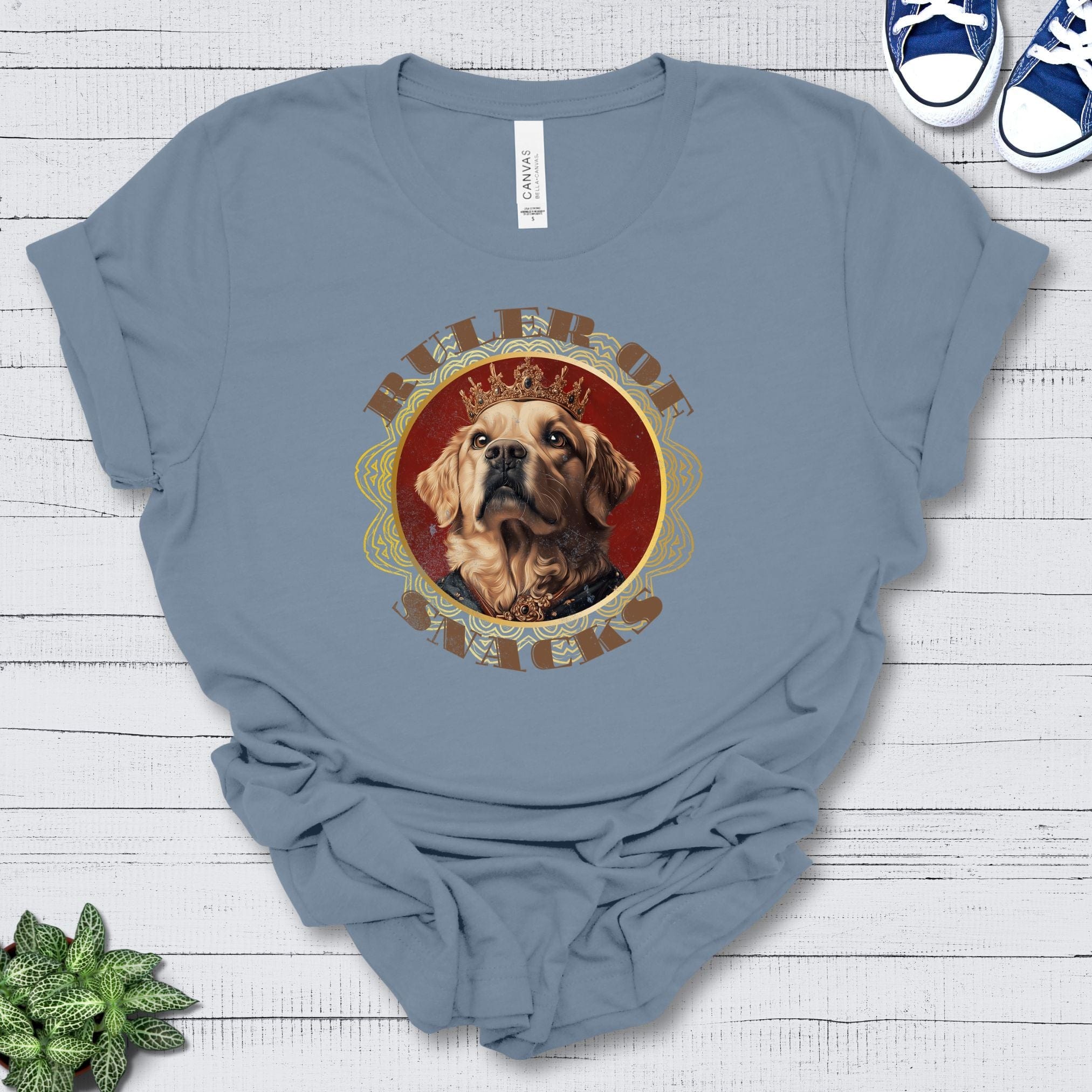 T-Shirt Steel Blue / S Ruler of Snacks Golden Retreiver Premium Unisex T-Shirt --reallyintothat