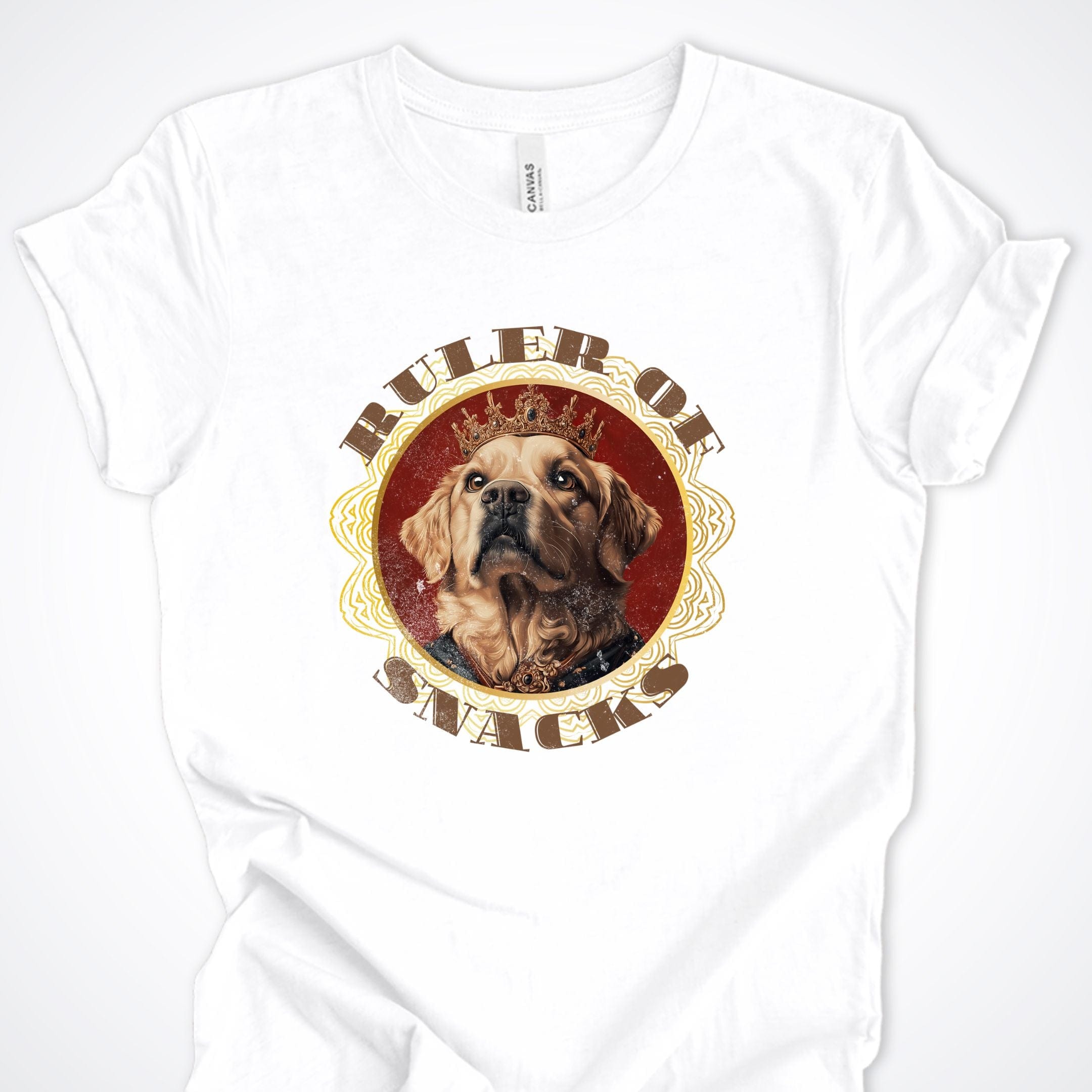 T-Shirt White / S Ruler of Snacks Golden Retreiver Premium Unisex T-Shirt ReallyintoDogs