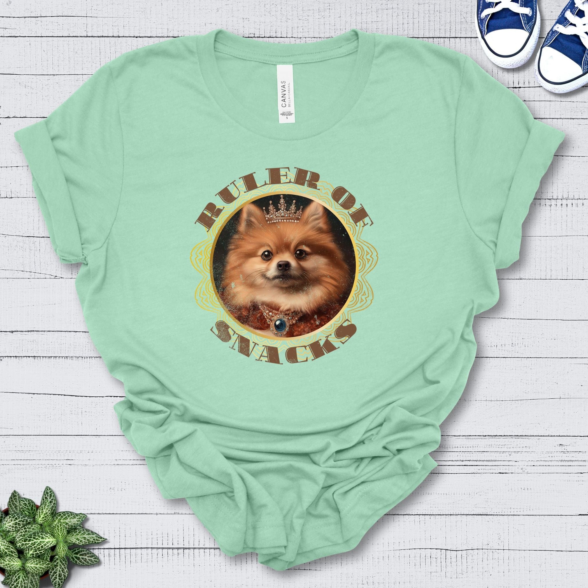 T-Shirt Heather Mint / S Ruler of Snacks Pomeranian Premium Unisex T-Shirt --reallyintothat