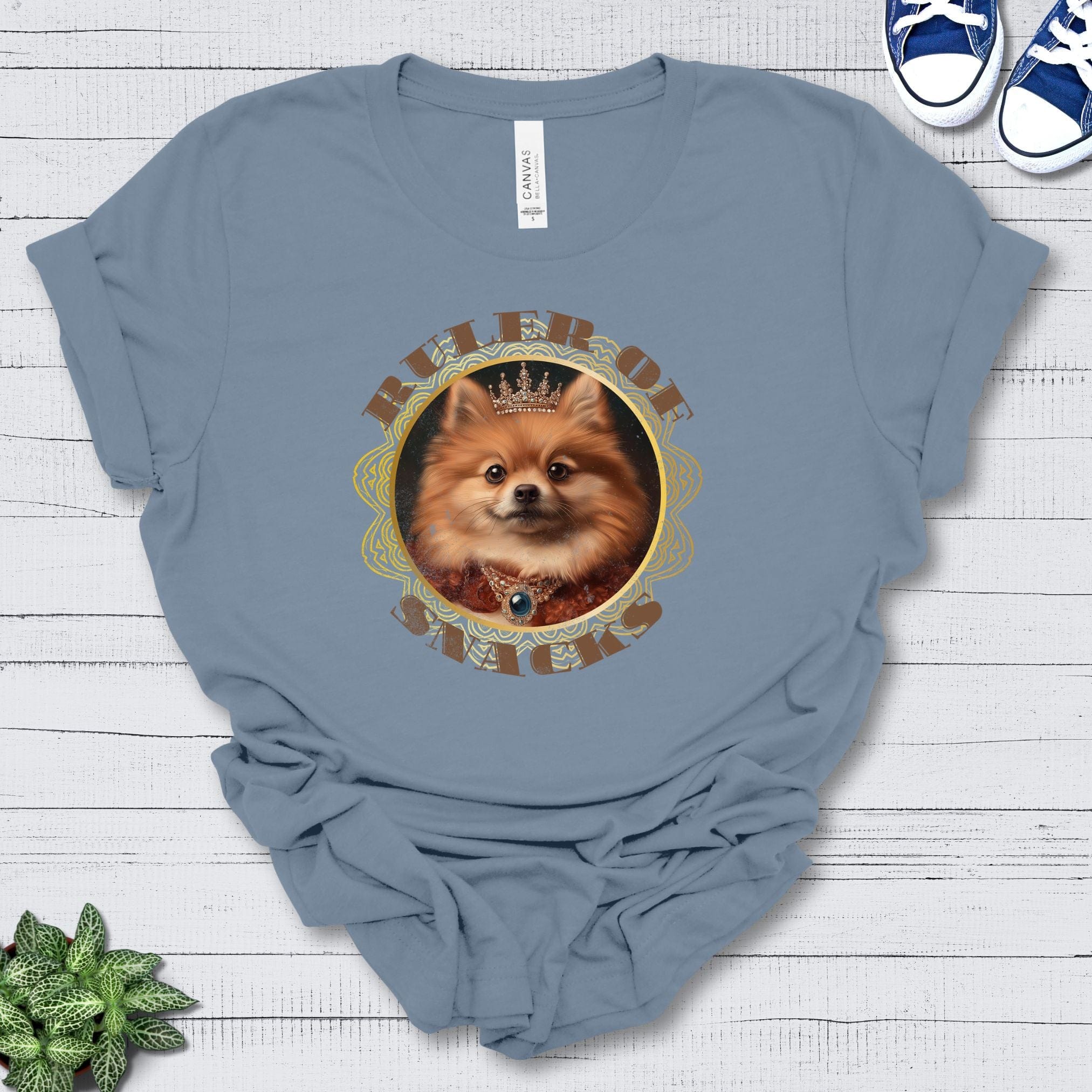 T-Shirt Steel Blue / S Ruler of Snacks Pomeranian Premium Unisex T-Shirt --reallyintothat