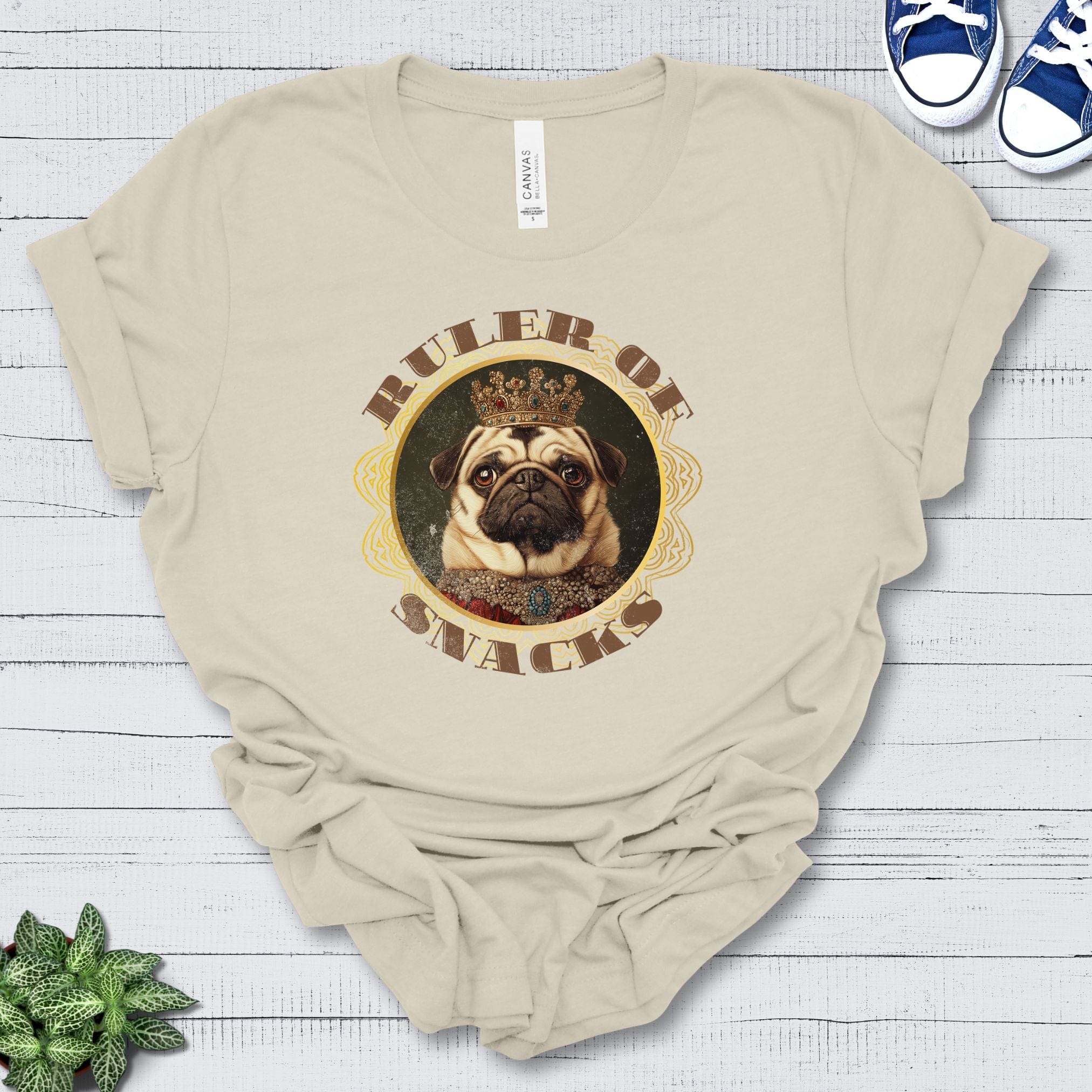 T-Shirt Natural / S Ruler of Snacks Pug Premium Unisex T-Shirt --reallyintothat