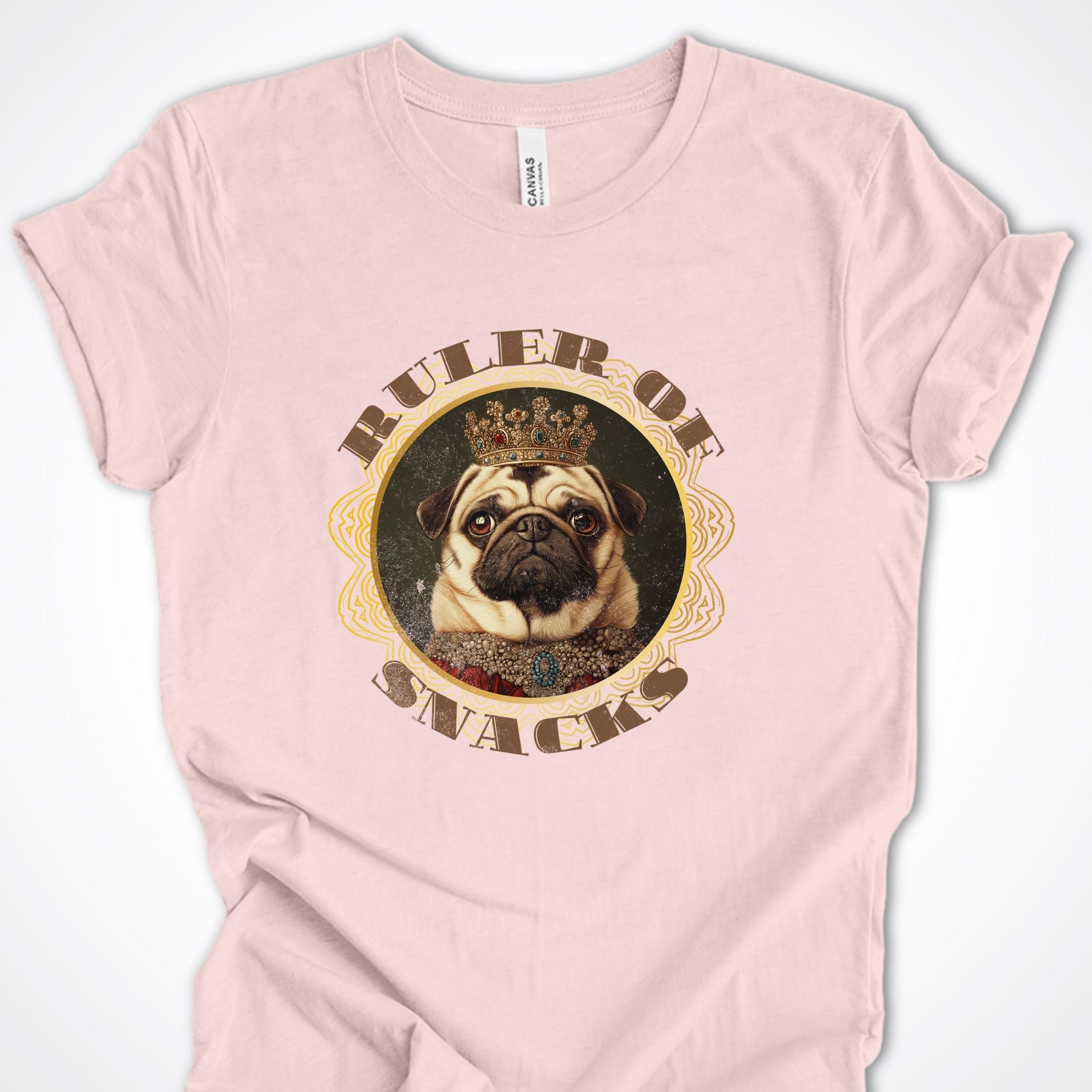 T-Shirt Soft Pink / S Ruler of Snacks Pug Premium Unisex T-Shirt ReallyintoDogs