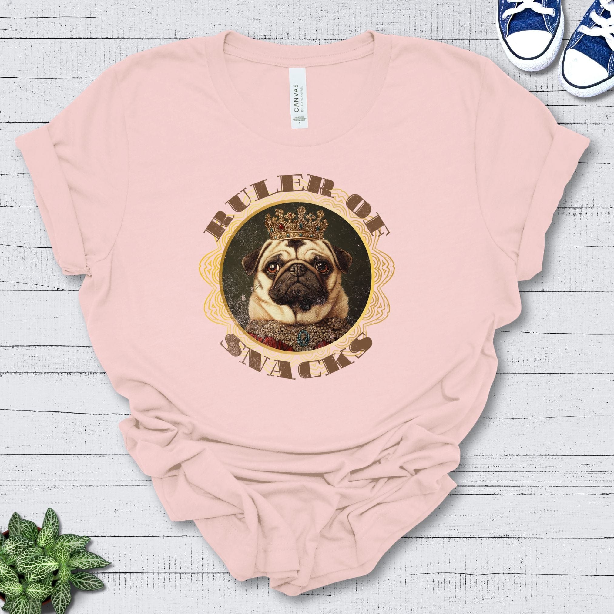 T-Shirt Soft Pink / S Ruler of Snacks Pug Premium Unisex T-Shirt --reallyintothat