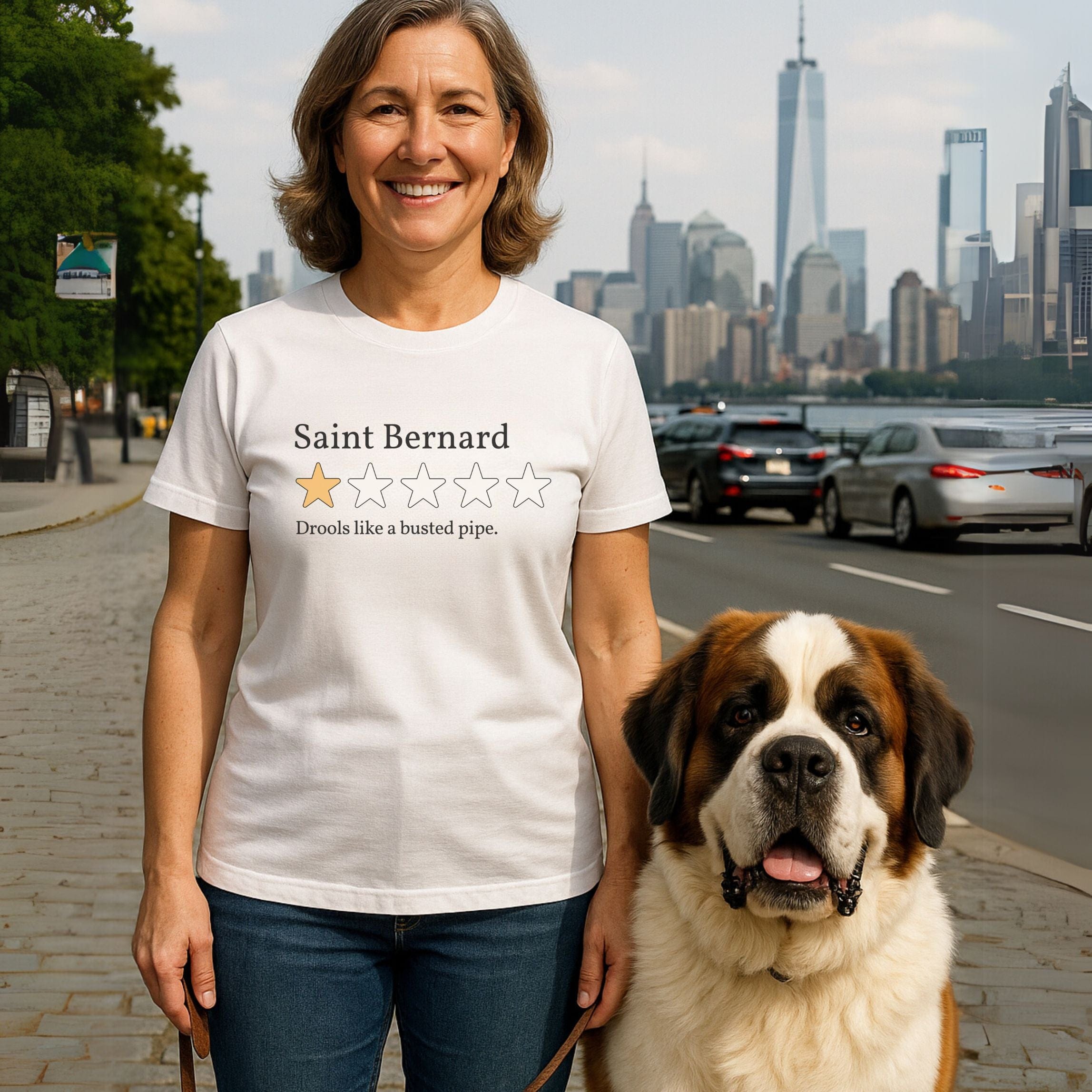 T-Shirt Saint Bernard One Star Review T-Shirt ReallyintoDogs