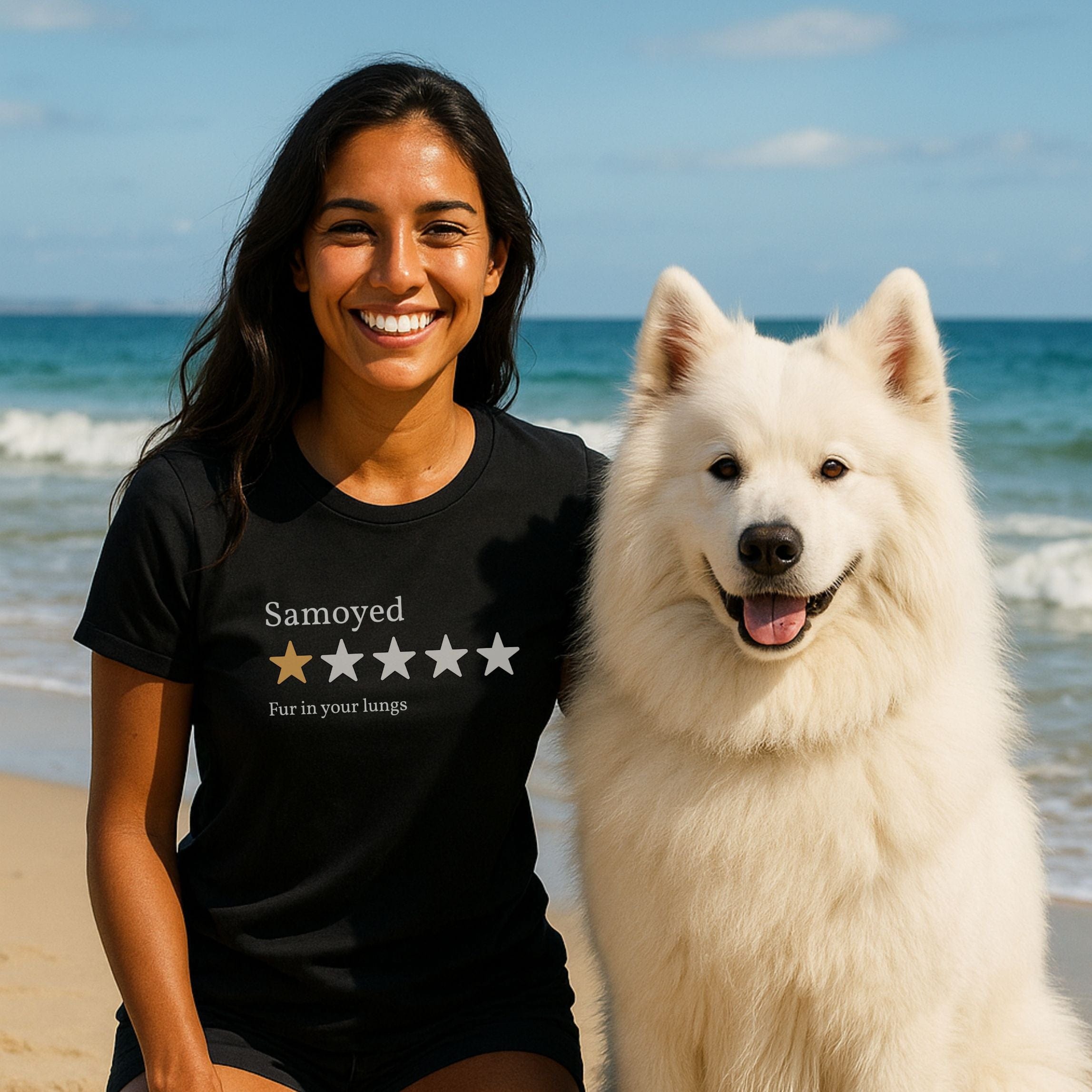 T-Shirt Samoyed One Star Review T-Shirt ReallyintoDogs