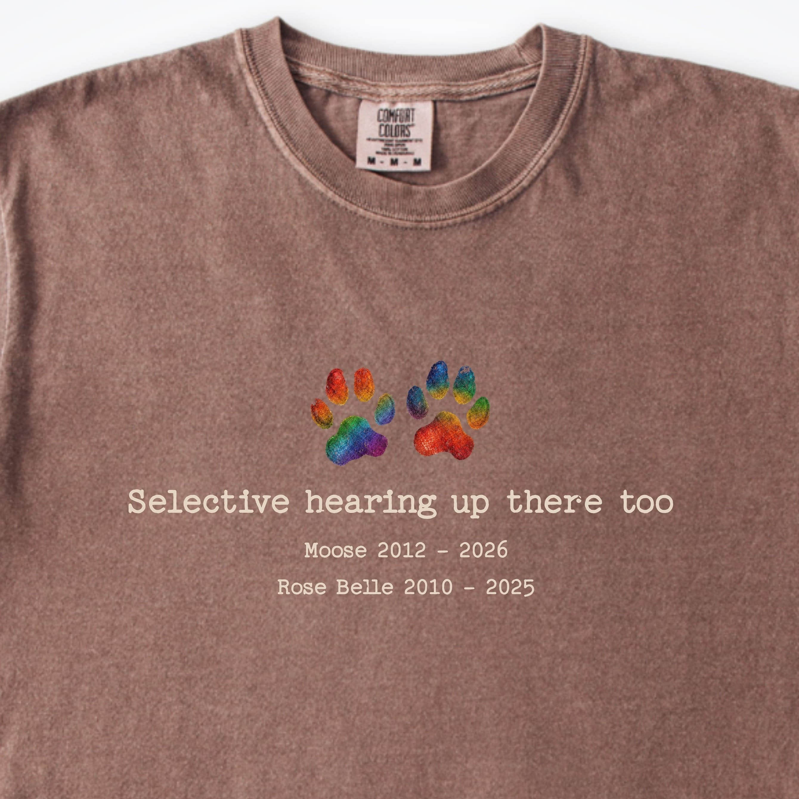 T-Shirt Selective Hearing Up There Too 2 Dogs - Personalized Memorial Premium T-Shirt ReallyintoDogs