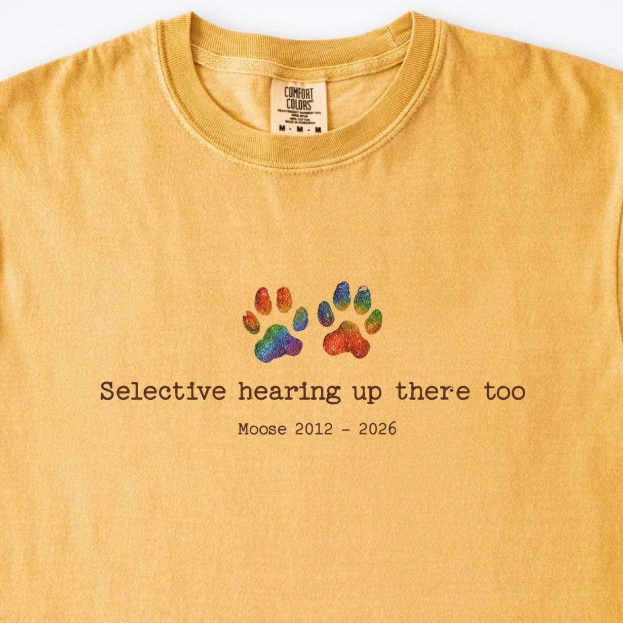T-Shirt Selective Hearing Up There Too - Personalized Memorial Premium T-Shirt ReallyintoDogs