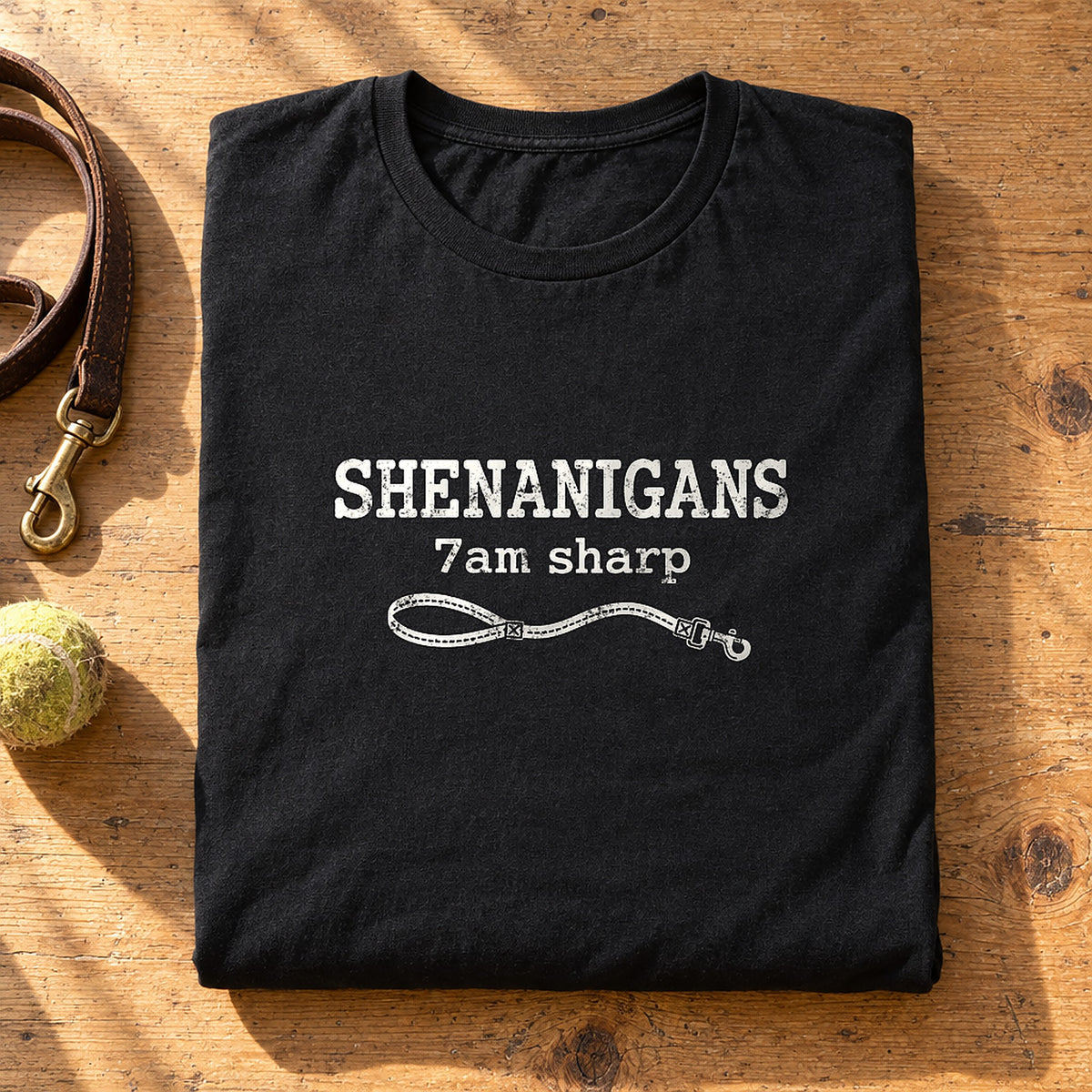 Shenanigans. 7am Sharp. Black folded