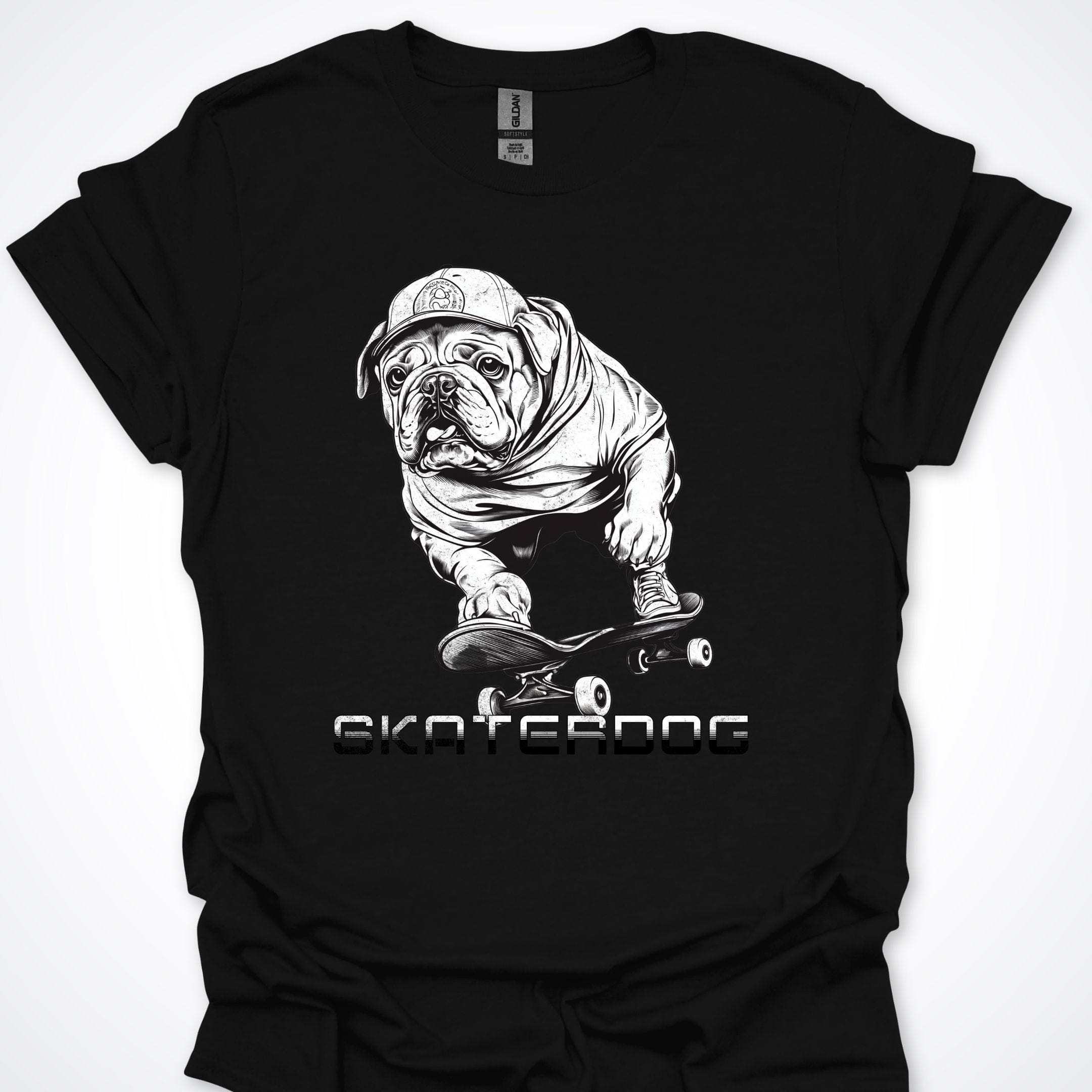 T-Shirt Black / S Skaterdog Bulldog Premium Unisex T-Shirt ReallyintoDogs