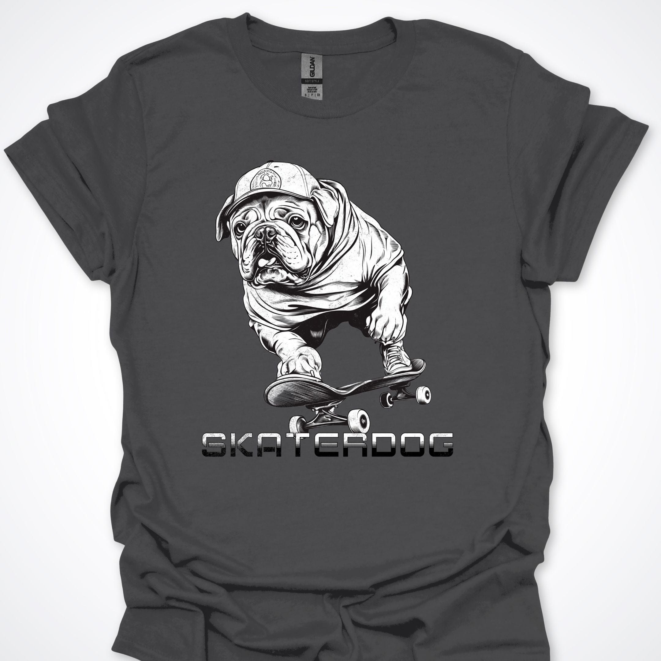 T-Shirt Charcoal / S Skaterdog Bulldog Premium Unisex T-Shirt ReallyintoDogs