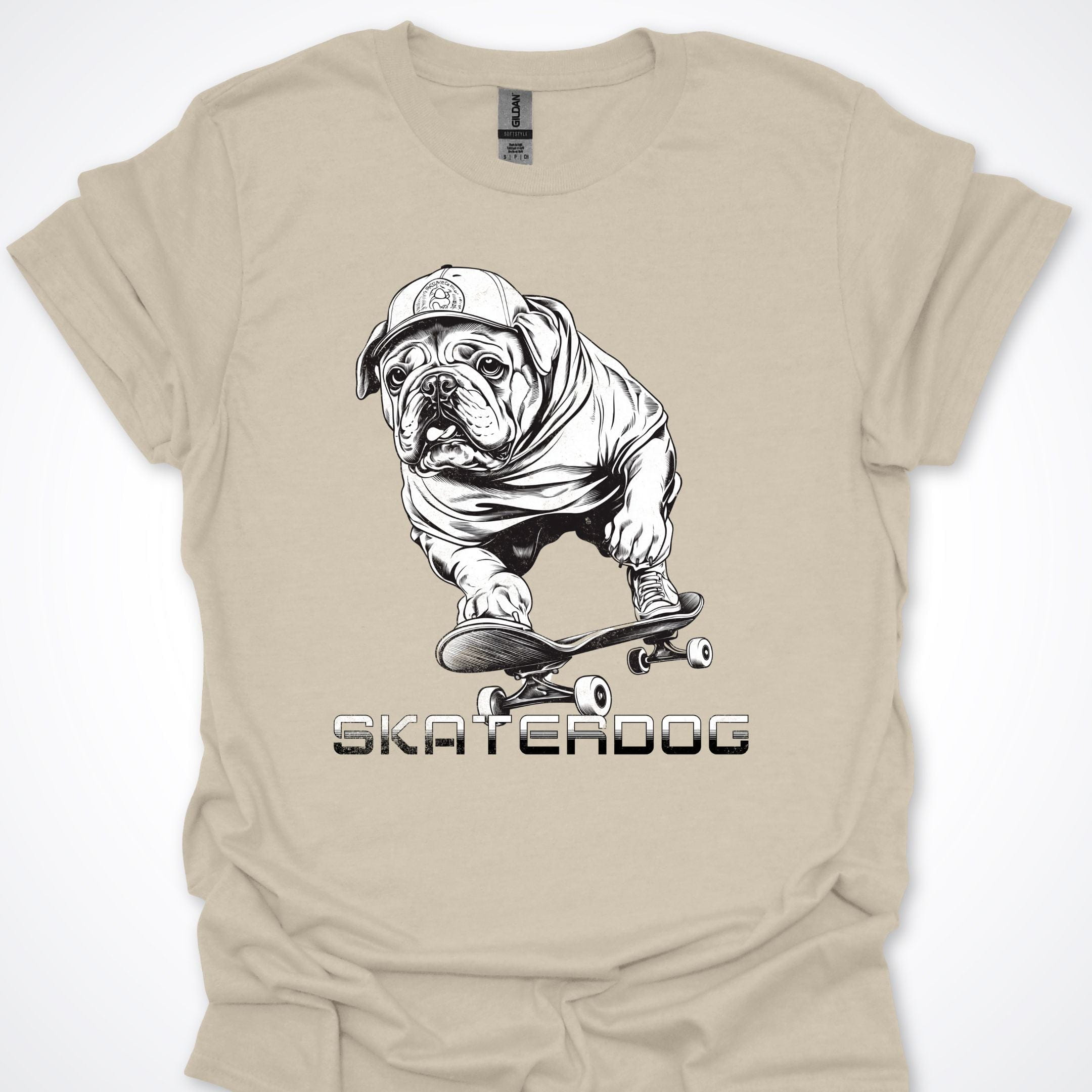 T-Shirt Natural / S Skaterdog Bulldog Premium Unisex T-Shirt ReallyintoDogs