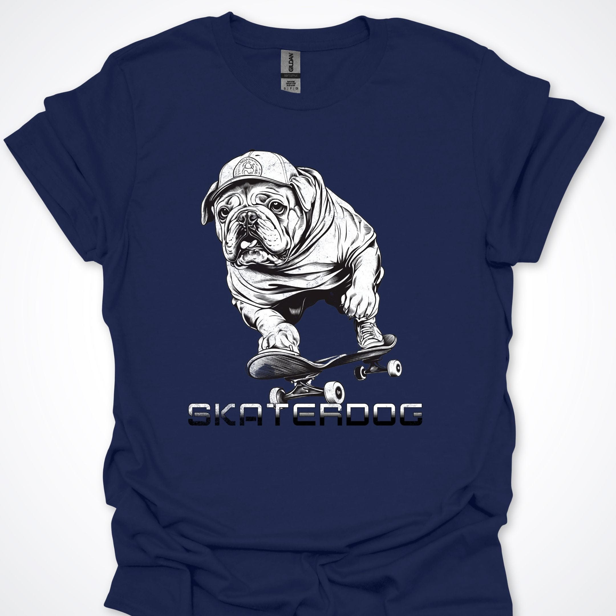 T-Shirt Navy / S Skaterdog Bulldog Premium Unisex T-Shirt ReallyintoDogs