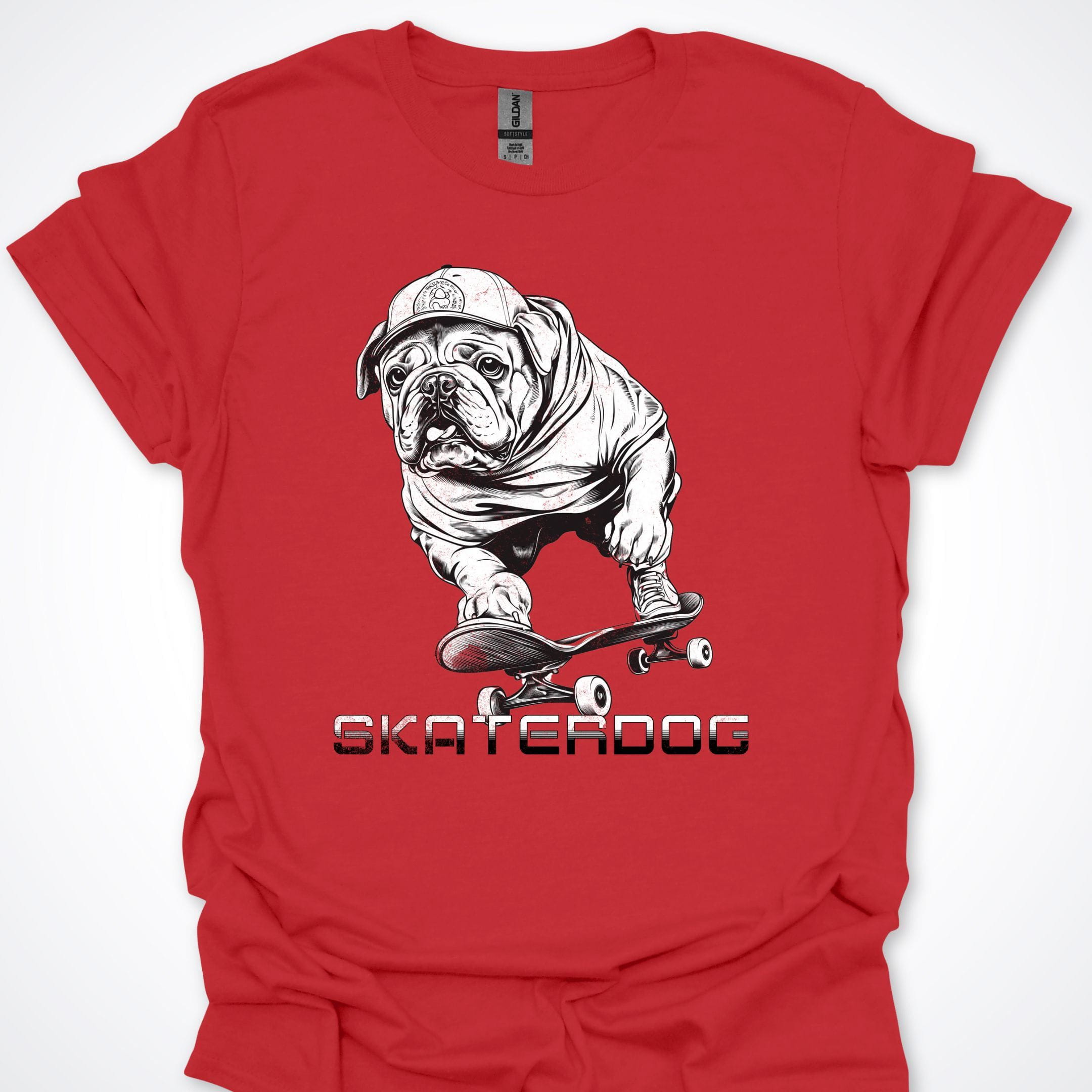 T-Shirt Red / S Skaterdog Bulldog Premium Unisex T-Shirt ReallyintoDogs