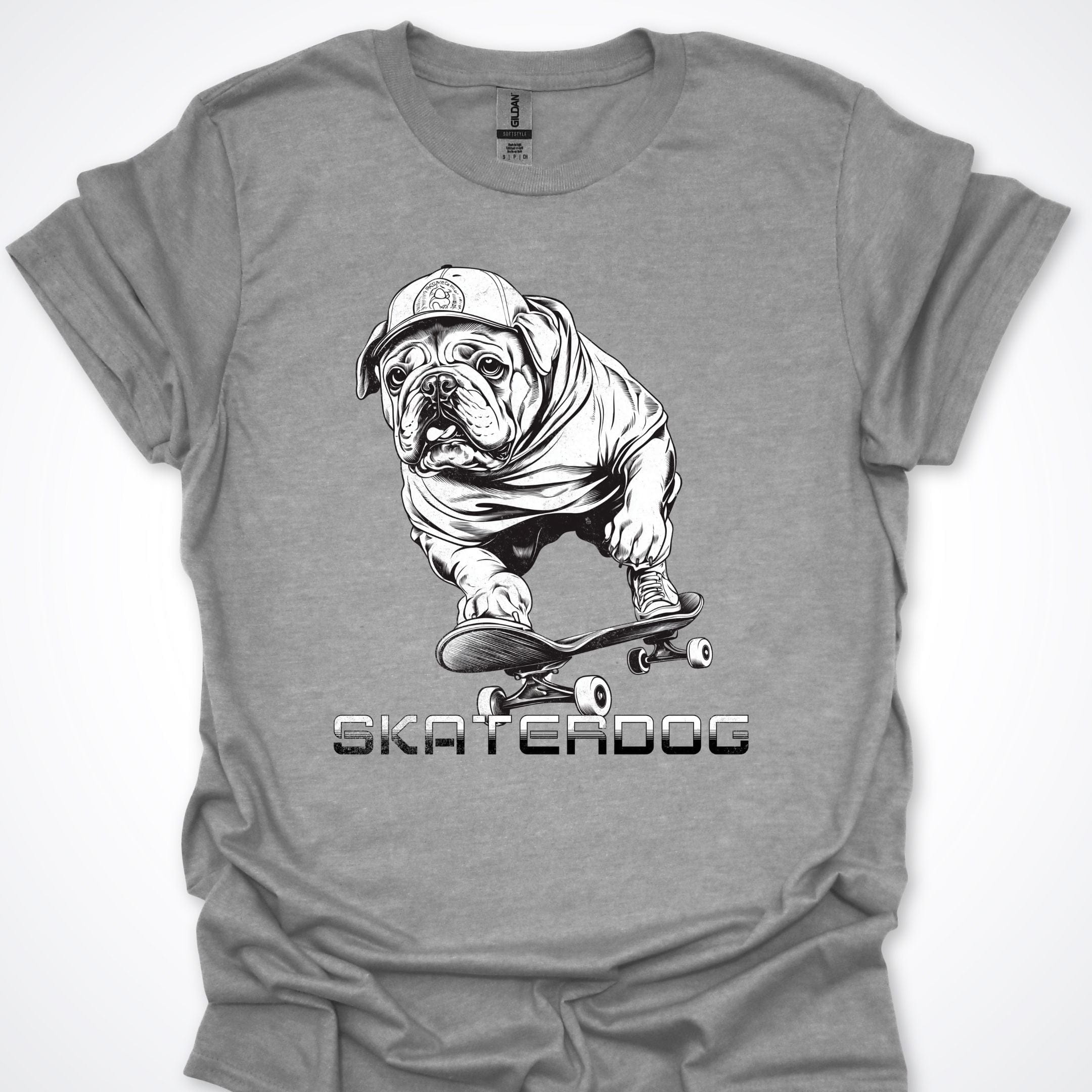 T-Shirt Sport Grey / S Skaterdog Bulldog Premium Unisex T-Shirt ReallyintoDogs