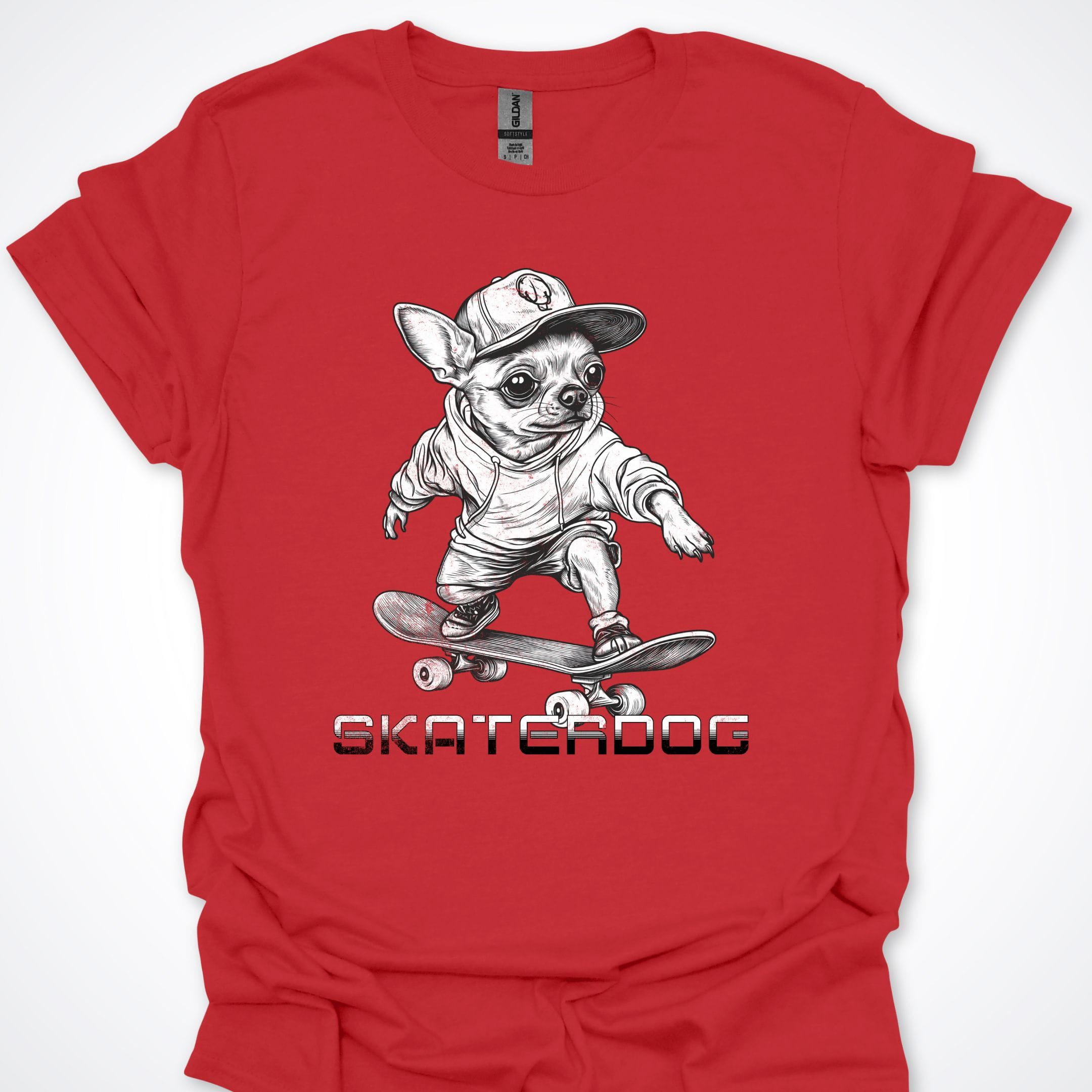 T-Shirt Red / S Skaterdog Chihuahua Premium Unisex T-Shirt ReallyintoDogs