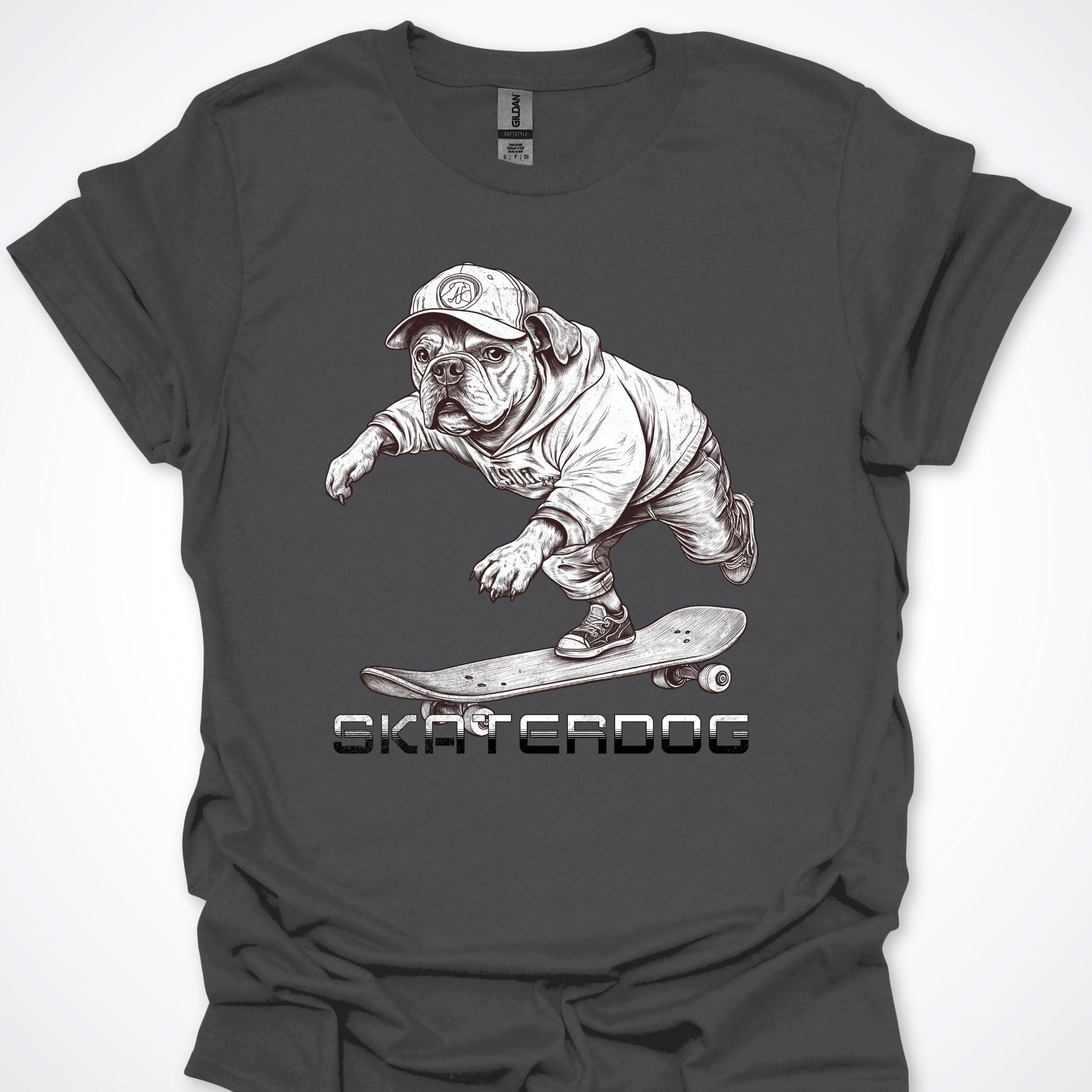 T-Shirt Charcoal / S Skaterdog French Bulldog Premium Unisex T-Shirt ReallyintoDogs