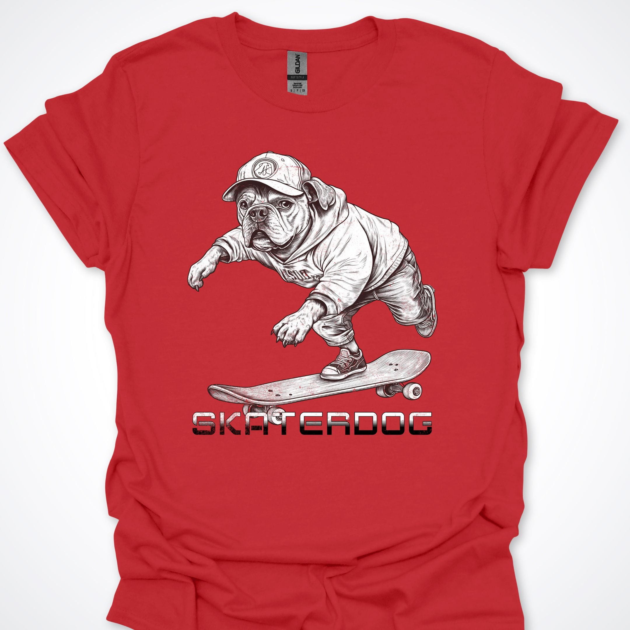 T-Shirt Red / S Skaterdog French Bulldog Premium Unisex T-Shirt ReallyintoDogs