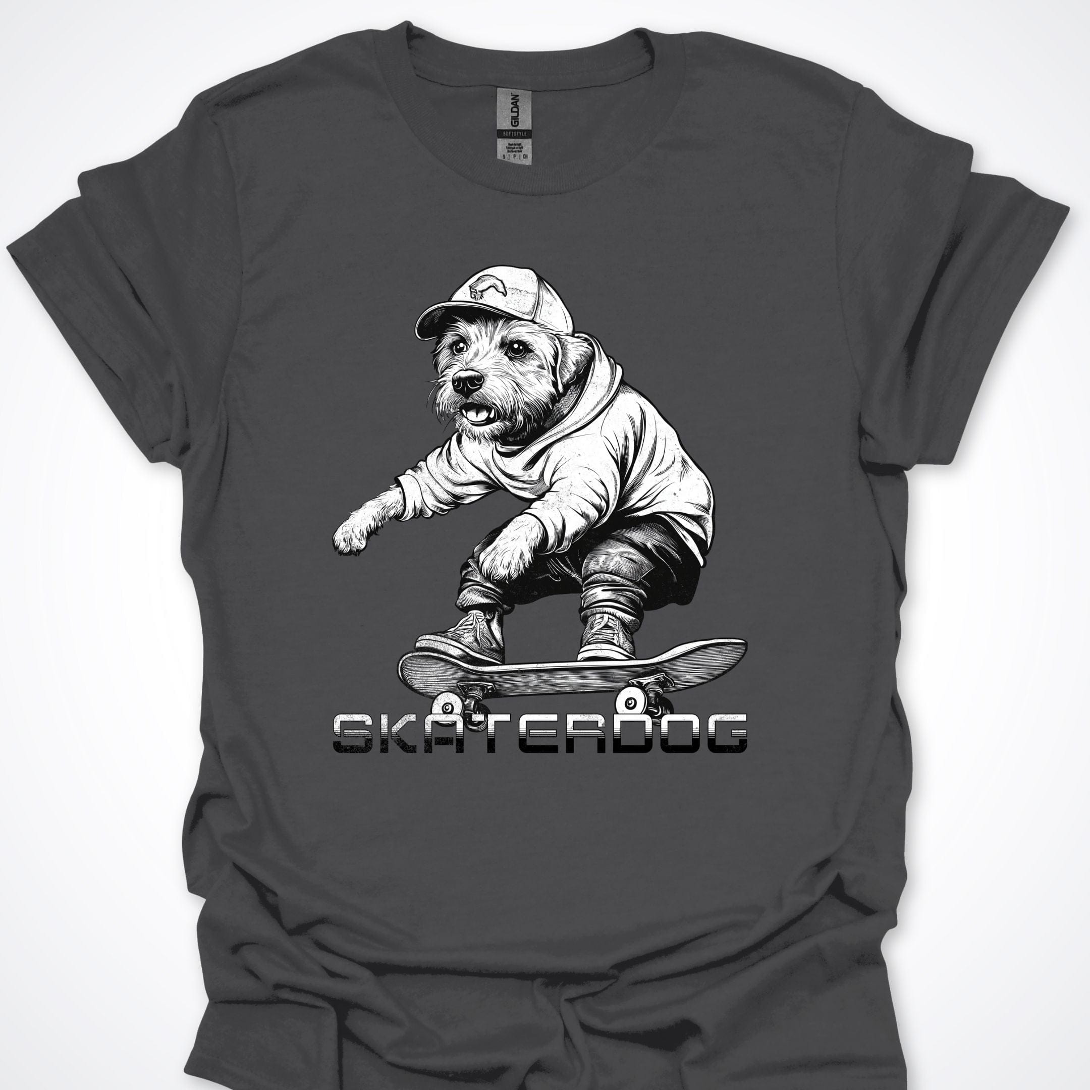 T-Shirt Charcoal / S Skaterdog Terrier Premium Unisex T-Shirt ReallyintoDogs