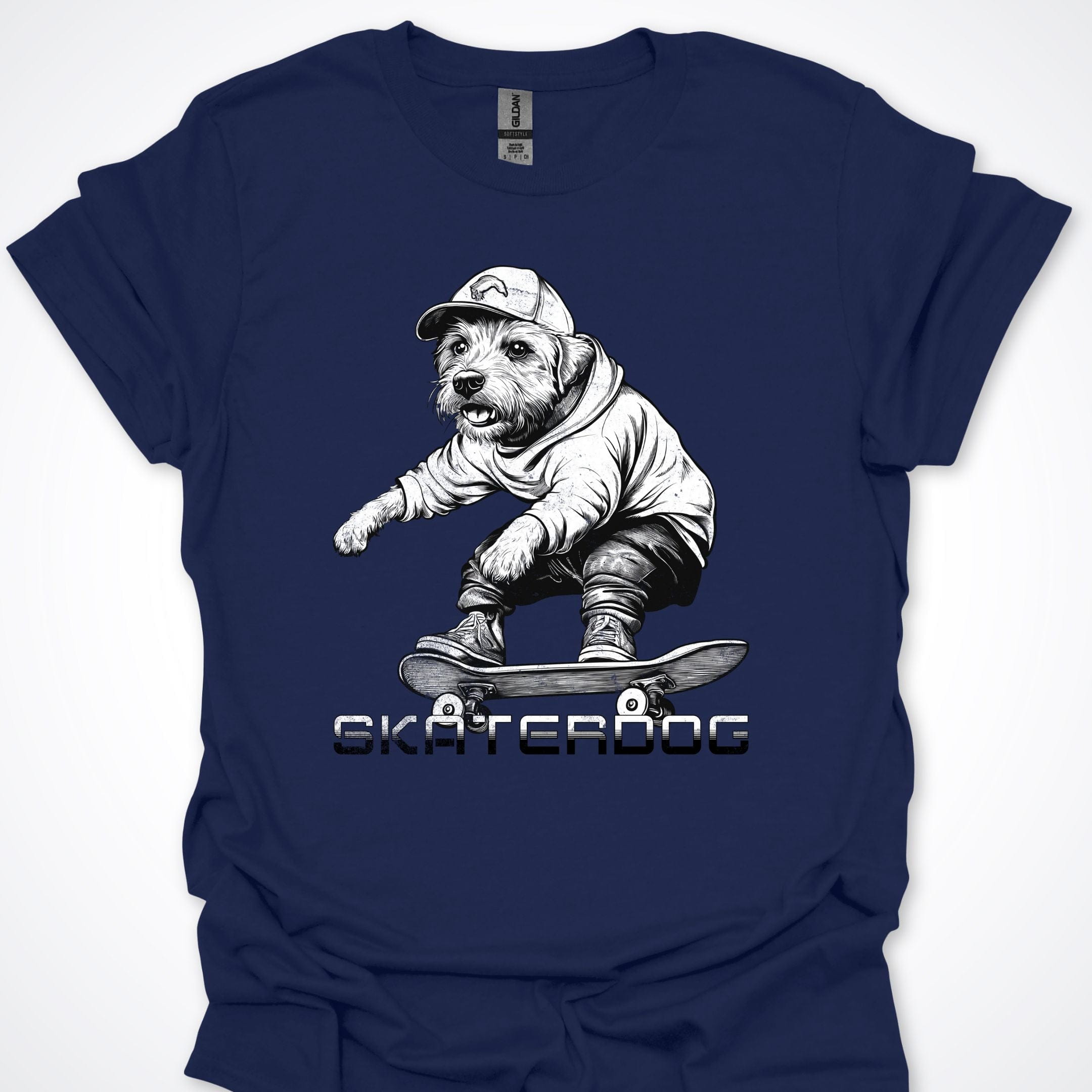 T-Shirt Navy / S Skaterdog Terrier Premium Unisex T-Shirt ReallyintoDogs