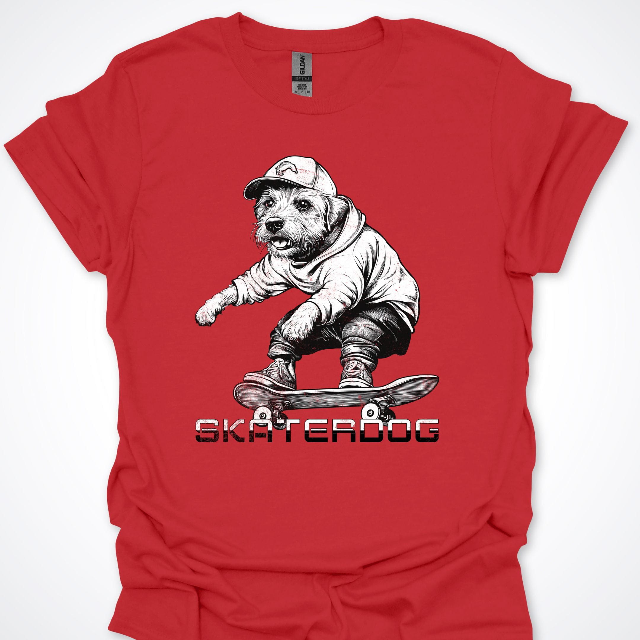 T-Shirt Red / S Skaterdog Terrier Premium Unisex T-Shirt ReallyintoDogs