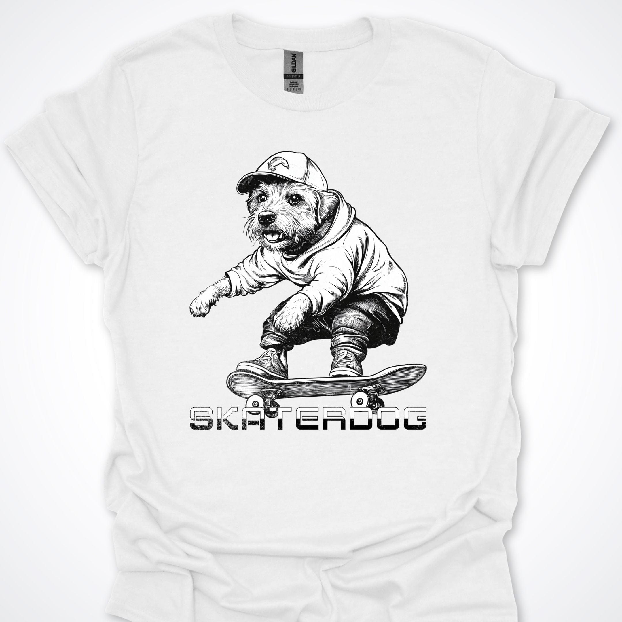 T-Shirt White / S Skaterdog Terrier Premium Unisex T-Shirt ReallyintoDogs