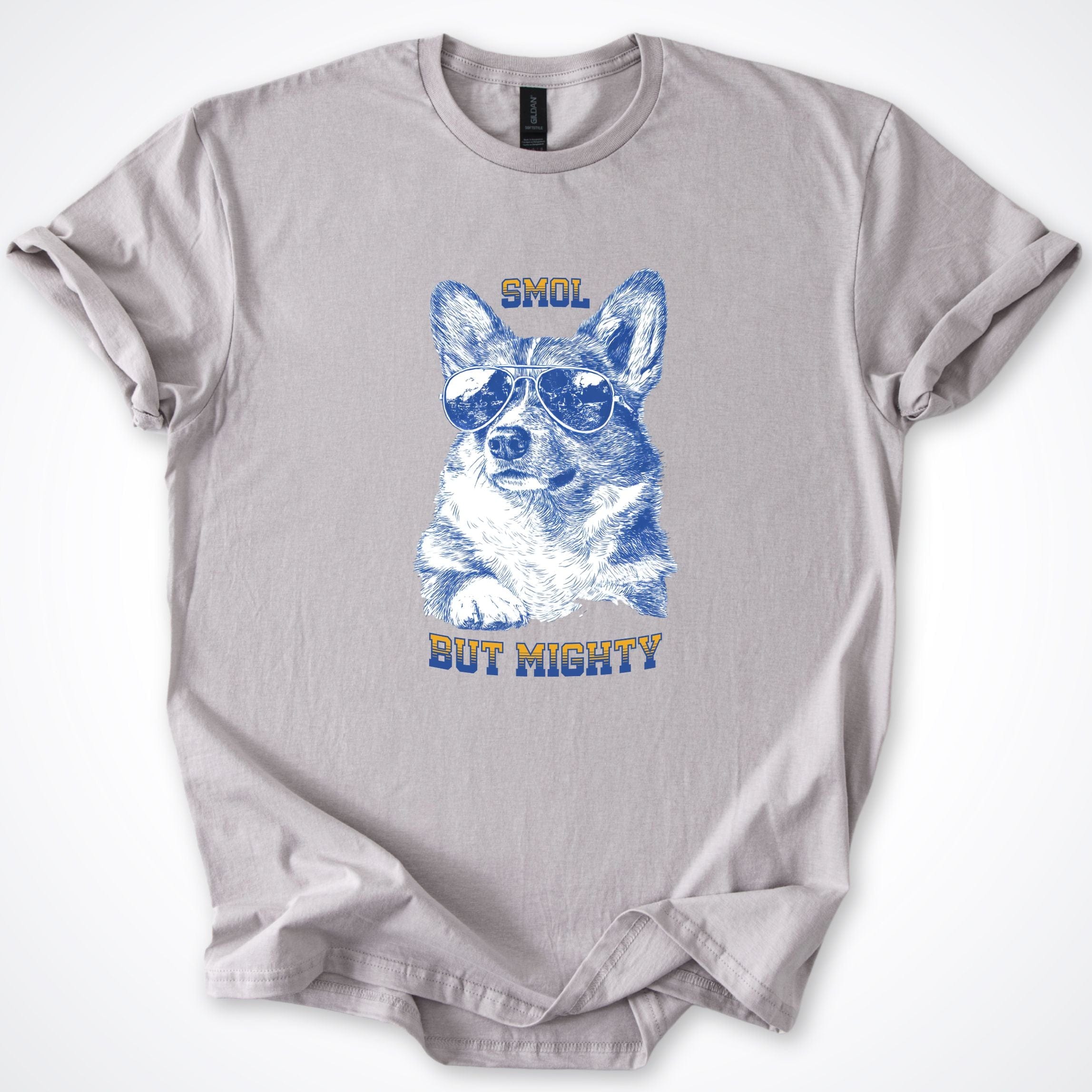 T-Shirt Ice Grey / S Smol But Mightly Corgi T-Shirt ReallyintoDogs