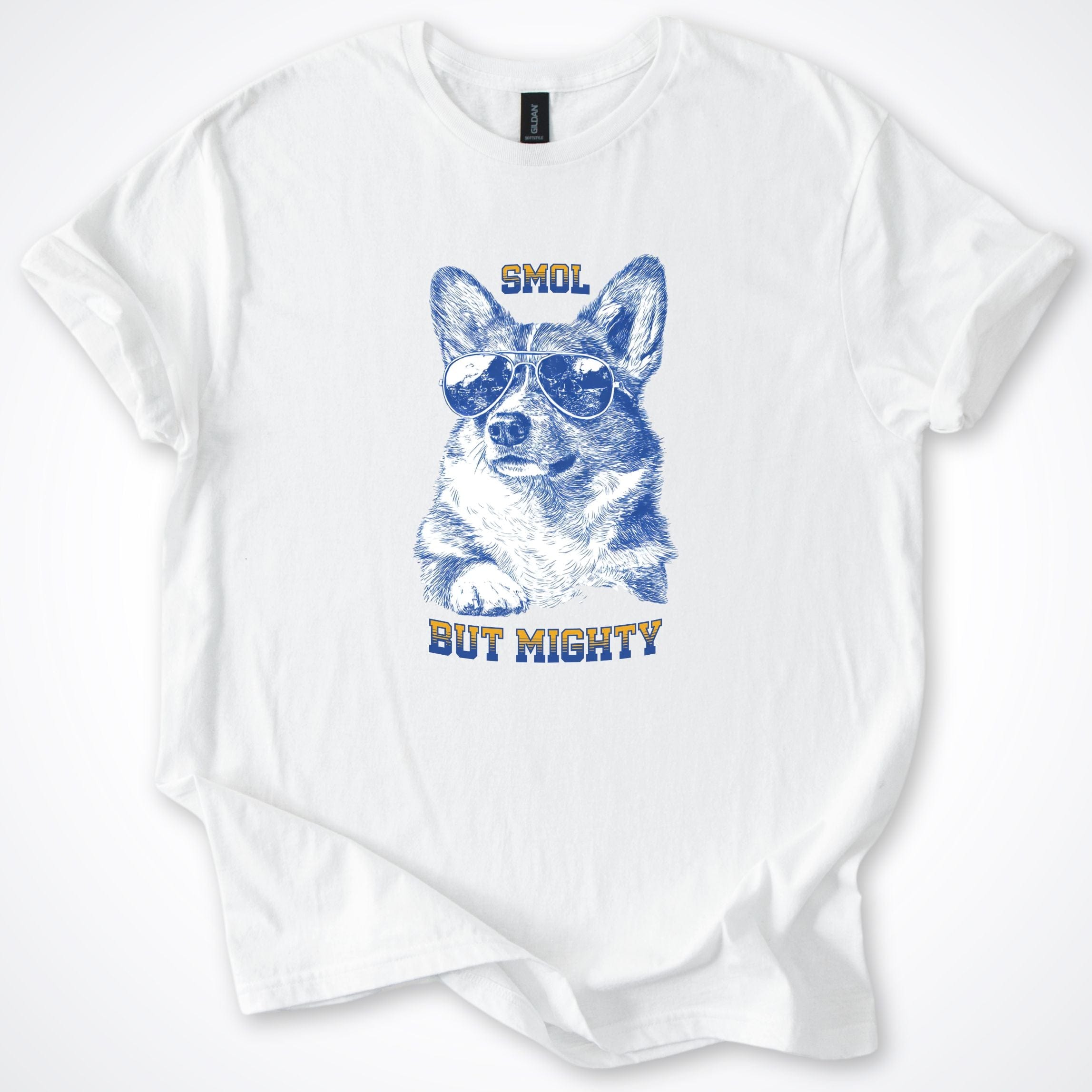 T-Shirt White / S Smol But Mightly Corgi T-Shirt ReallyintoDogs