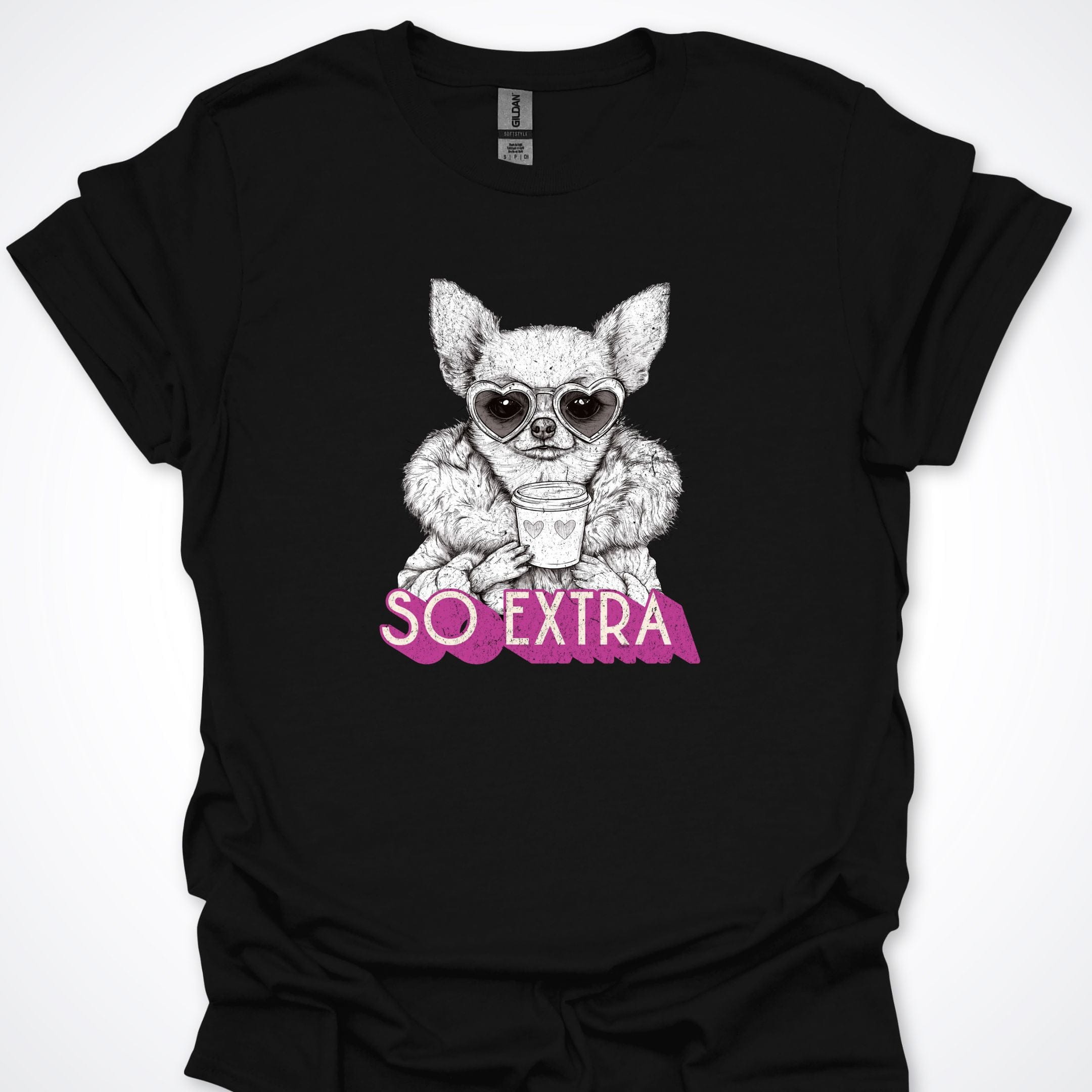 T-Shirt Black / S So Extra Fashionista Chihuahua Premium Unisex T-Shirt ReallyintoDogs