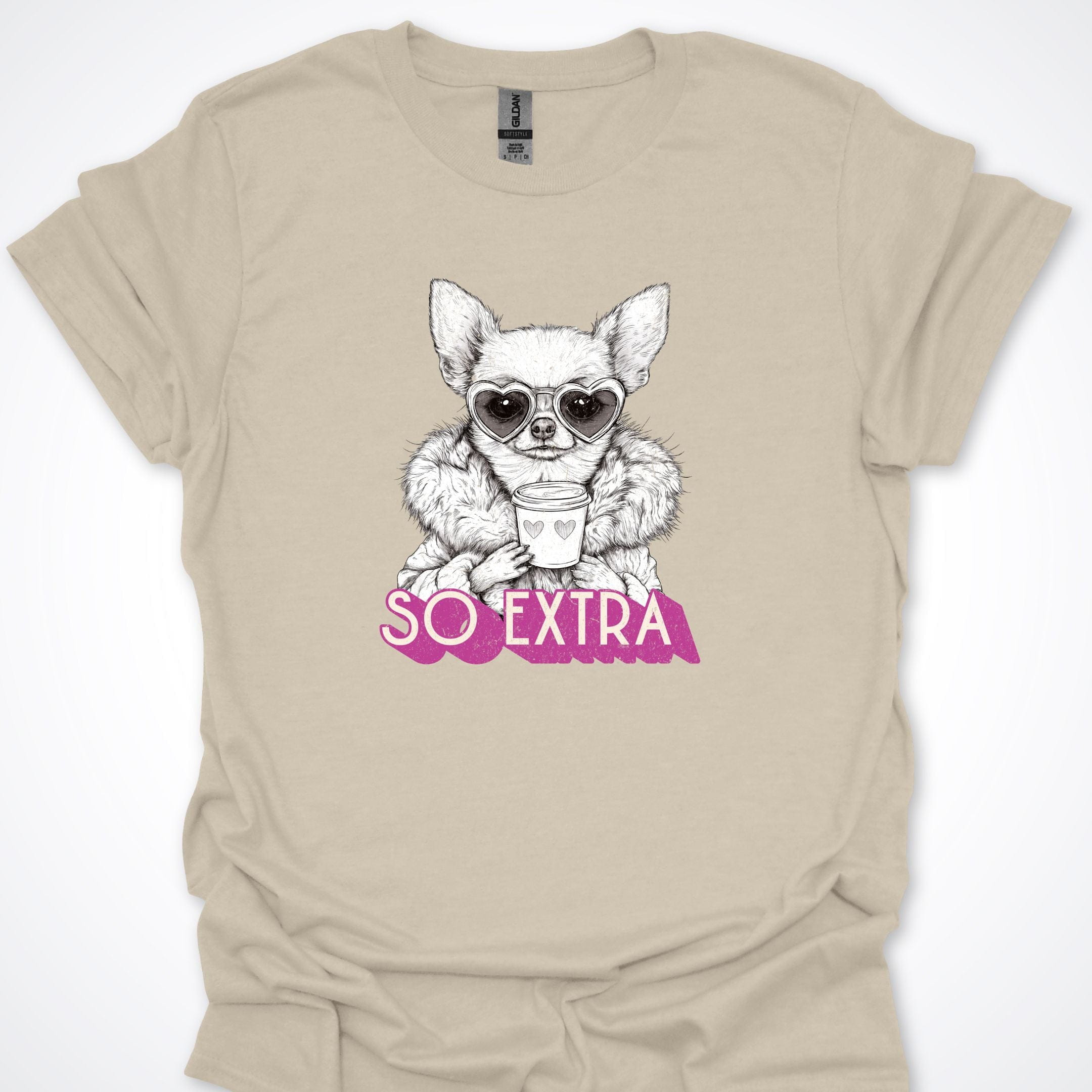 T-Shirt Natural / S So Extra Fashionista Chihuahua Premium Unisex T-Shirt ReallyintoDogs