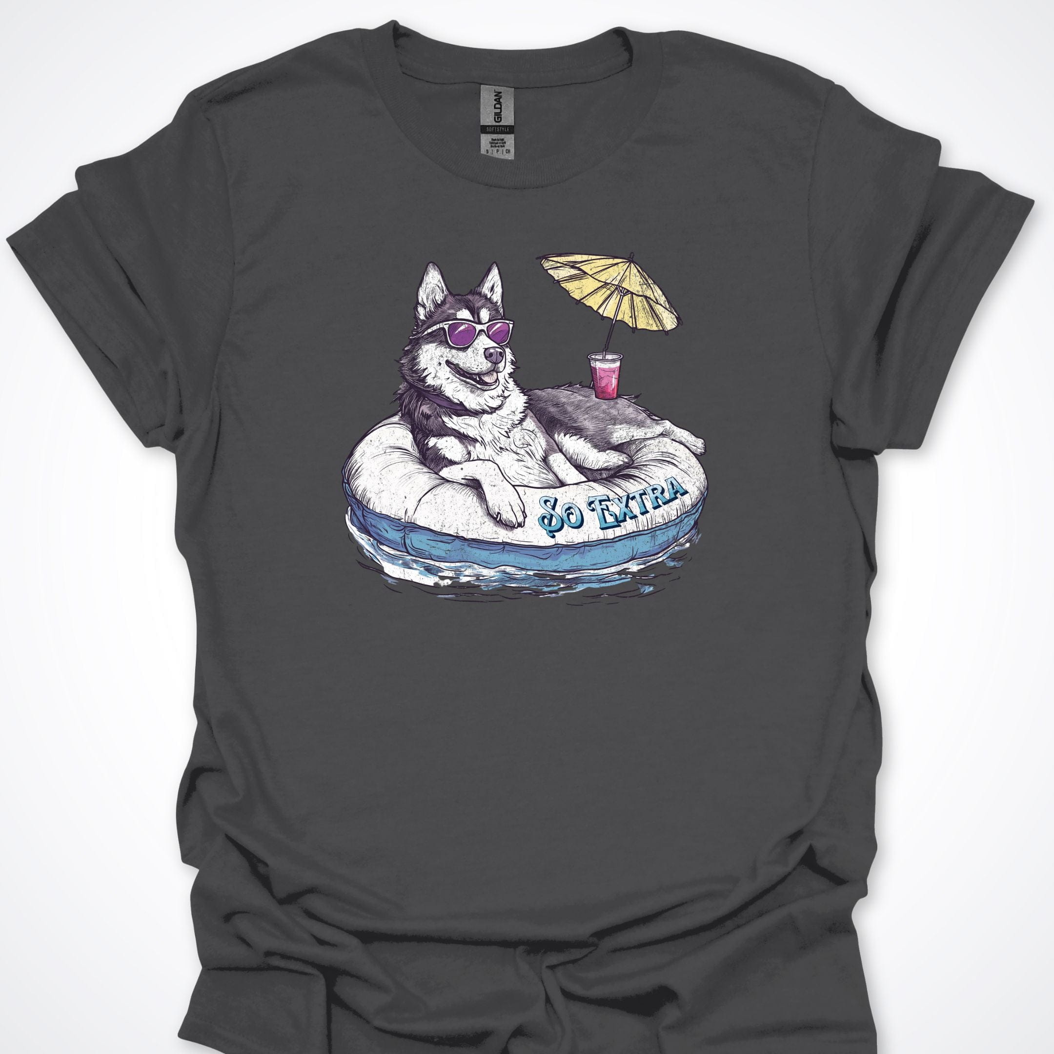 T-Shirt Charcoal / S So Extra Husky Chilling Premium Unisex T-Shirt ReallyintoDogs