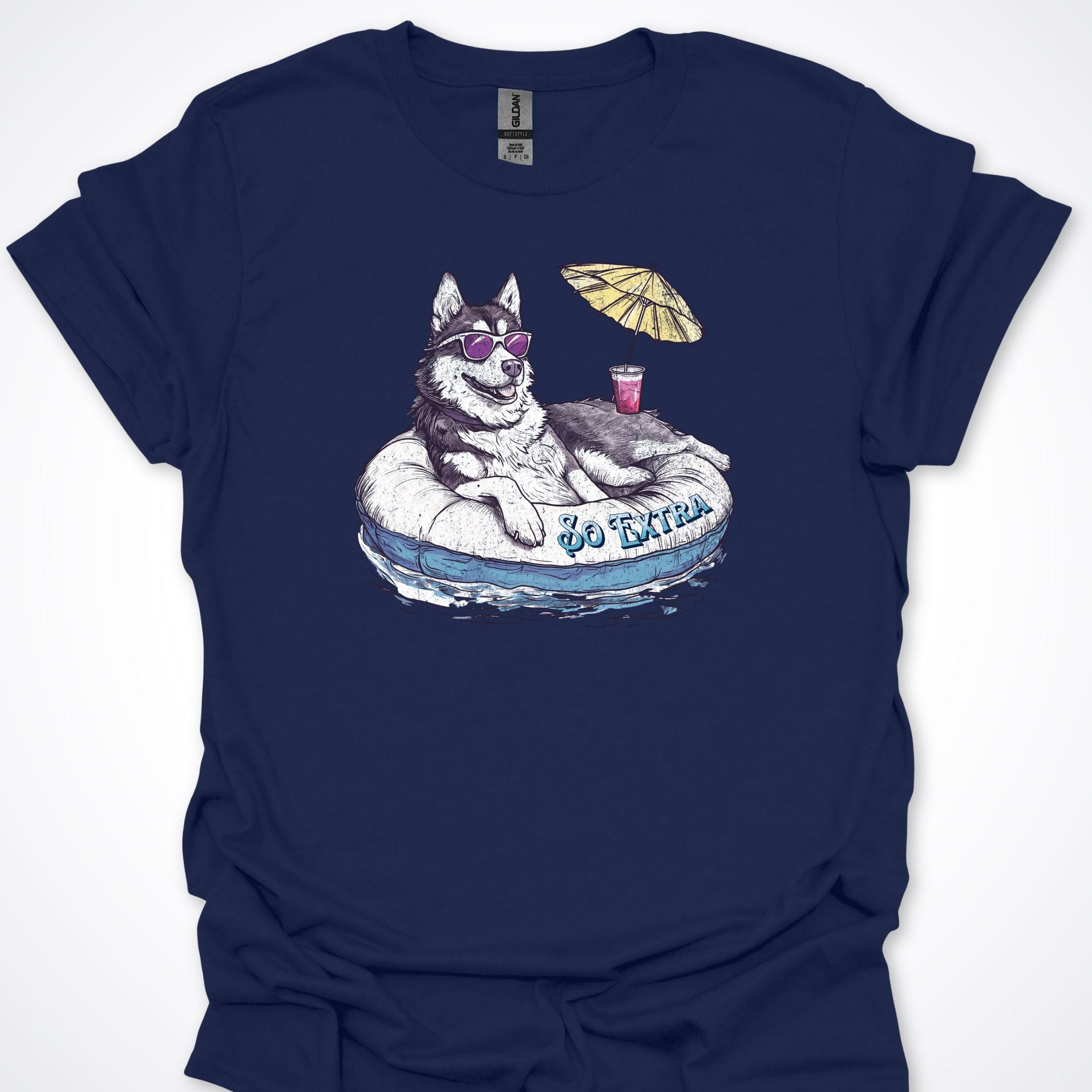 T-Shirt Navy / S So Extra Husky Chilling Premium Unisex T-Shirt ReallyintoDogs