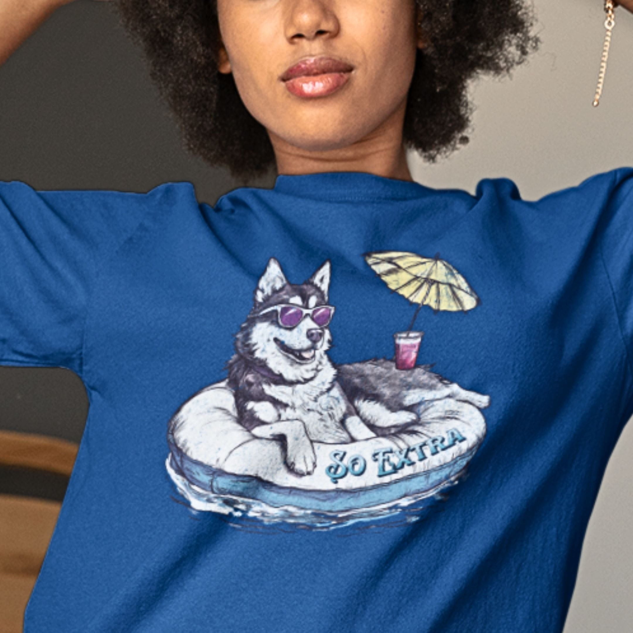 T-Shirt So Extra Husky Chilling Premium Unisex T-Shirt ReallyintoDogs