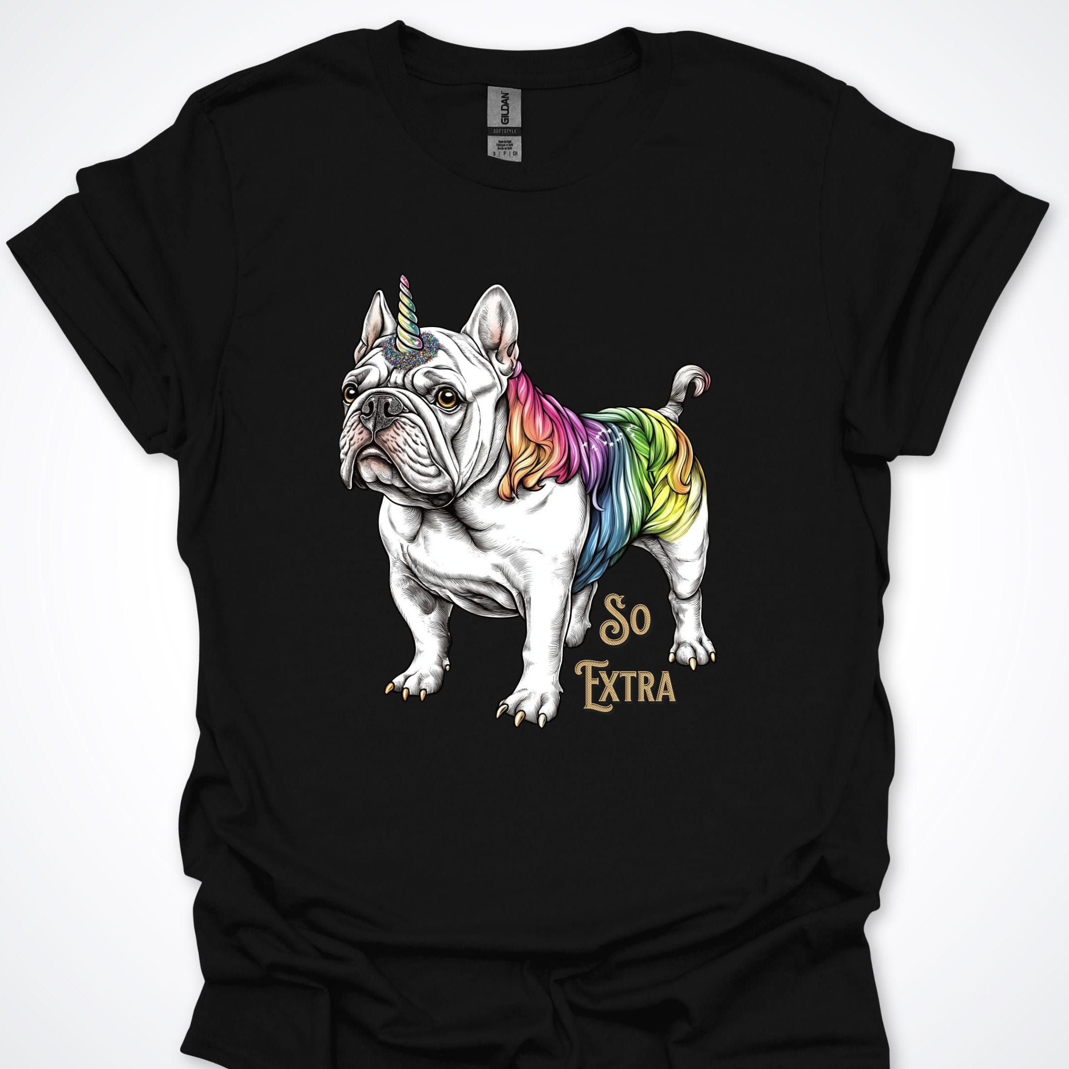 T-Shirt Black / S So Extra Unicorn French Bulldog Premium Unisex T-Shirt ReallyintoDogs