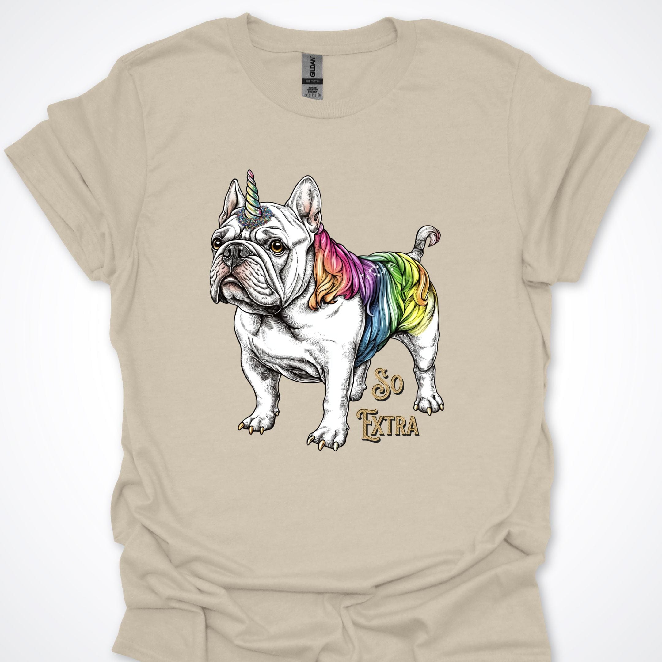 T-Shirt Natural / S So Extra Unicorn French Bulldog Premium Unisex T-Shirt ReallyintoDogs