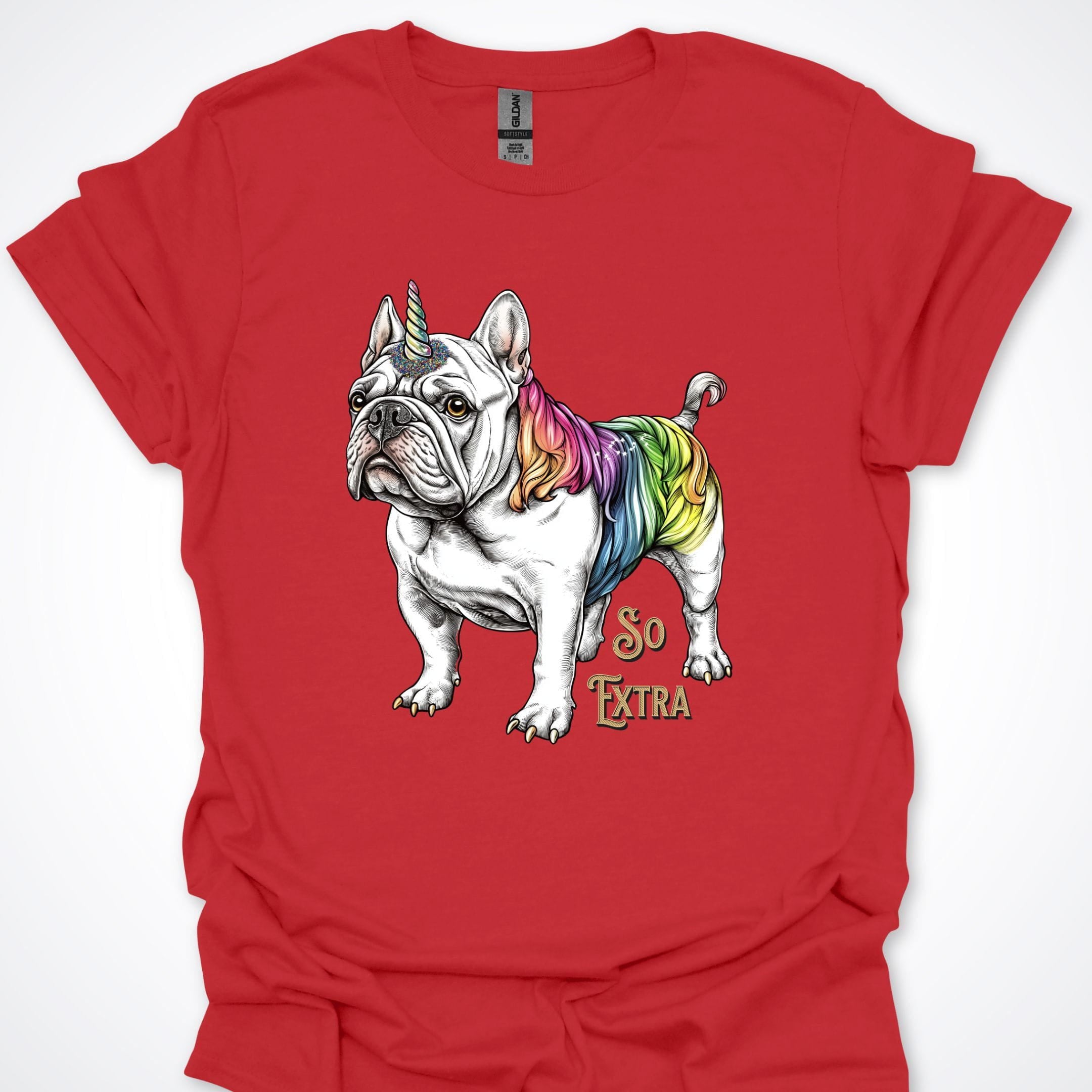 T-Shirt Red / S So Extra Unicorn French Bulldog Premium Unisex T-Shirt ReallyintoDogs