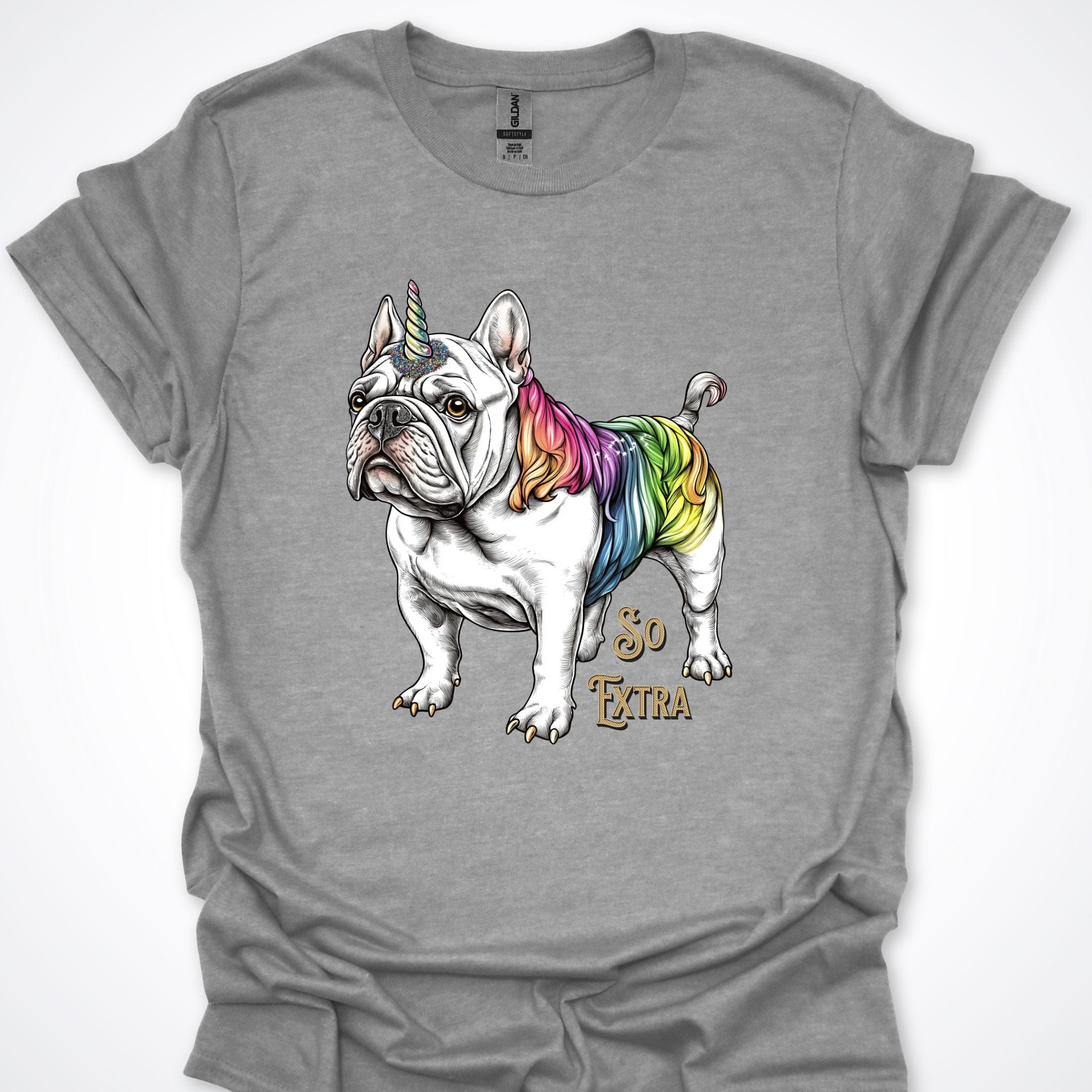 T-Shirt Sport Grey / S So Extra Unicorn French Bulldog Premium Unisex T-Shirt ReallyintoDogs